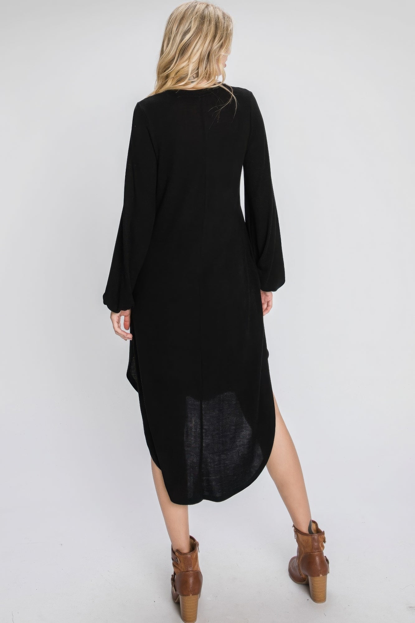 Minimal Long Sleeve Midi Dress-[Adult]-[Female]-2022 Online Blue Zone Planet