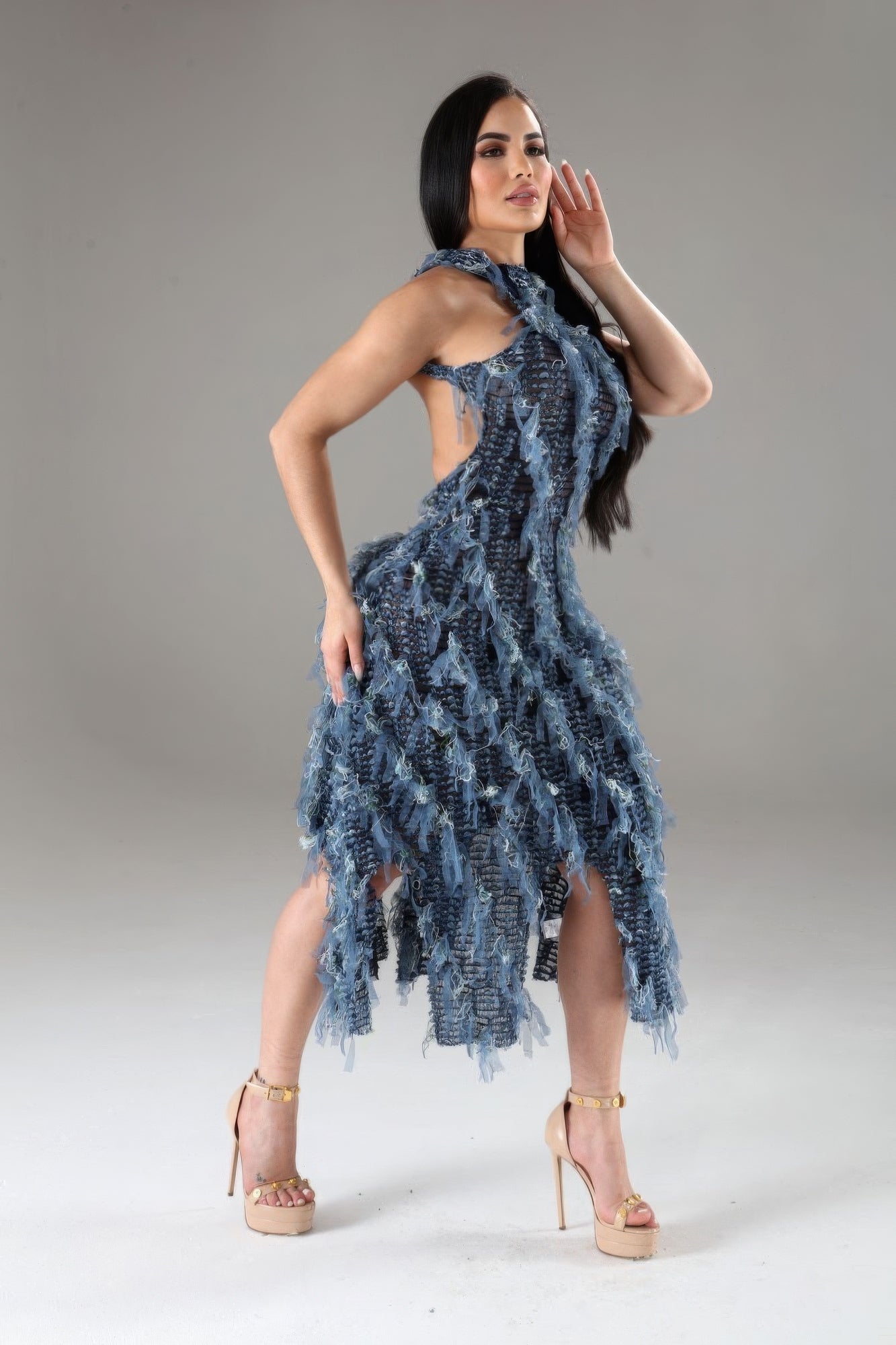 Halter Ruffled Dress-[Adult]-[Female]-2022 Online Blue Zone Planet