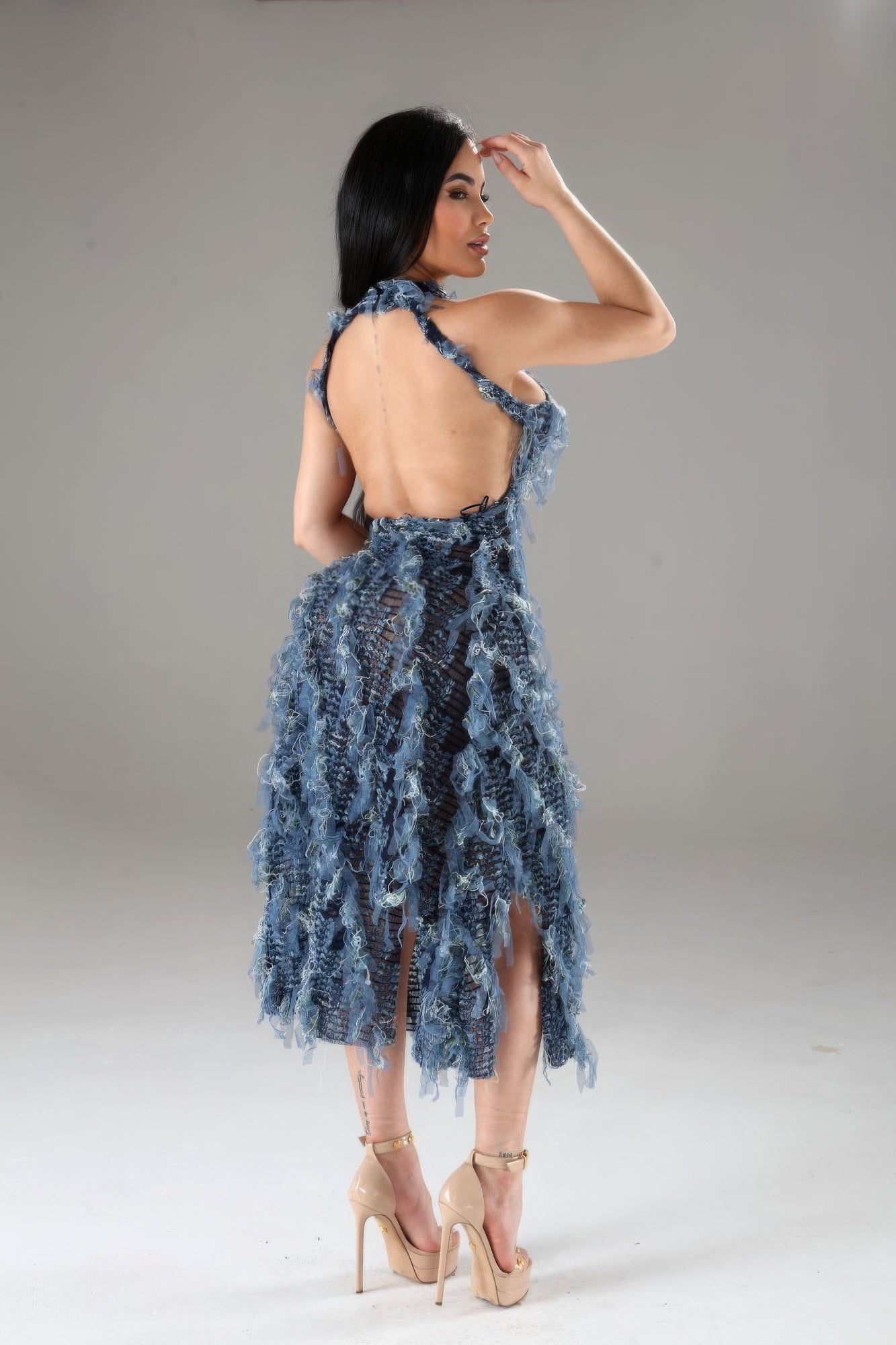 Halter Ruffled Dress-[Adult]-[Female]-2022 Online Blue Zone Planet