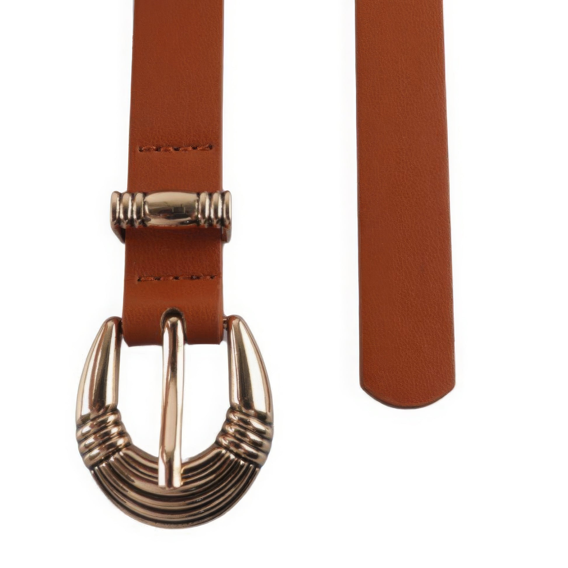 Metal U Buckle Skinny Belt 3 Pc Set-[Adult]-[Female]-Black/Cognac/Ivory-2022 Online Blue Zone Planet