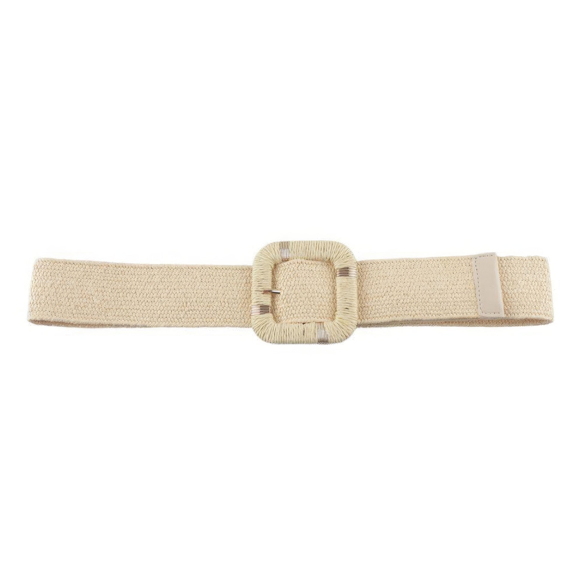 Straw Buckle Elastic Belt-[Adult]-[Female]-Beige-2022 Online Blue Zone Planet