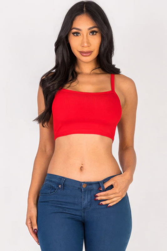 Ribbed Knit Cami Crop Top-CROP TOP-[Adult]-[Female]-Chili Red-S-2022 Online Blue Zone Planet