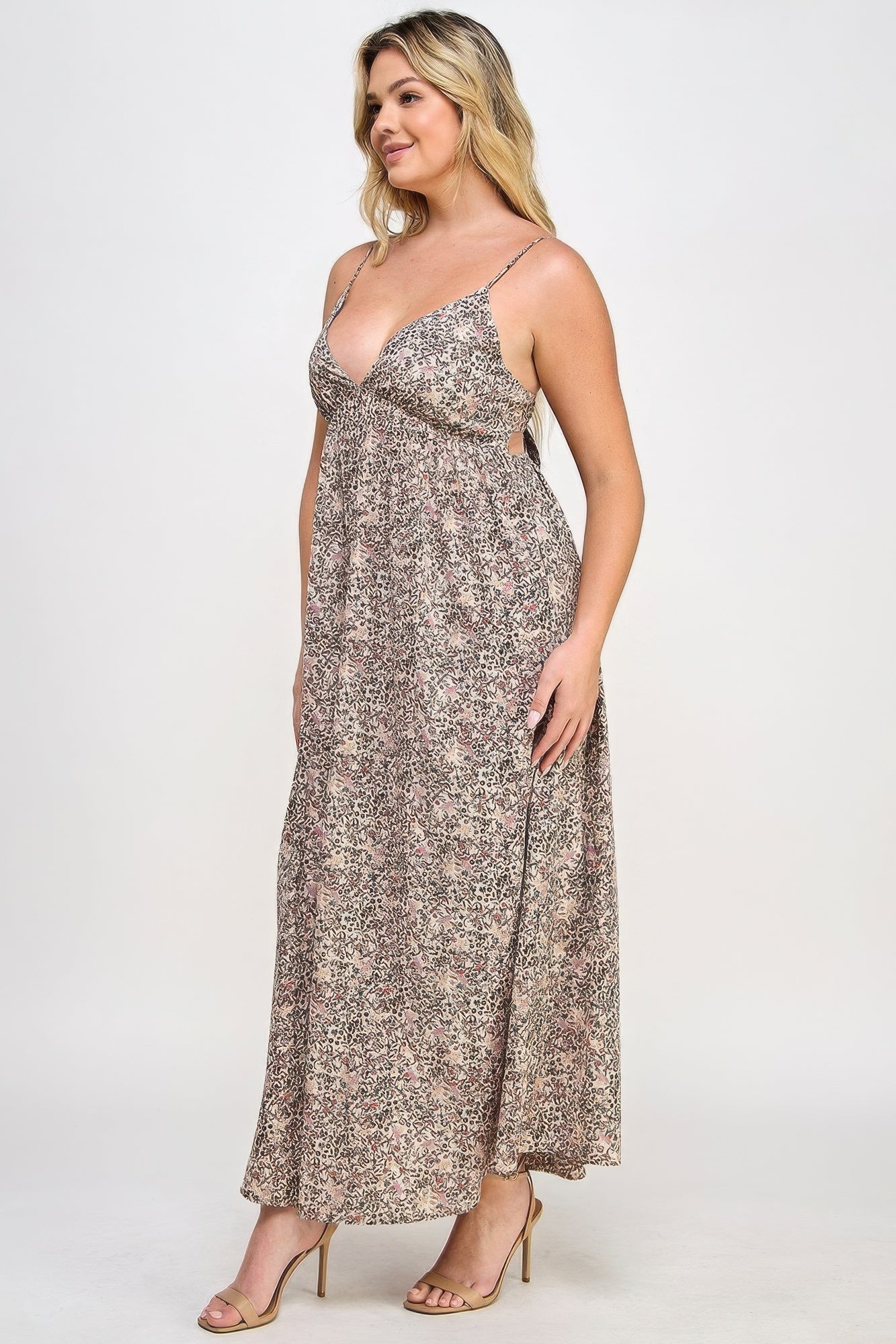 Floral Maxi Dress With Tie Back-TOPS / DRESSES-[Adult]-[Female]-2022 Online Blue Zone Planet