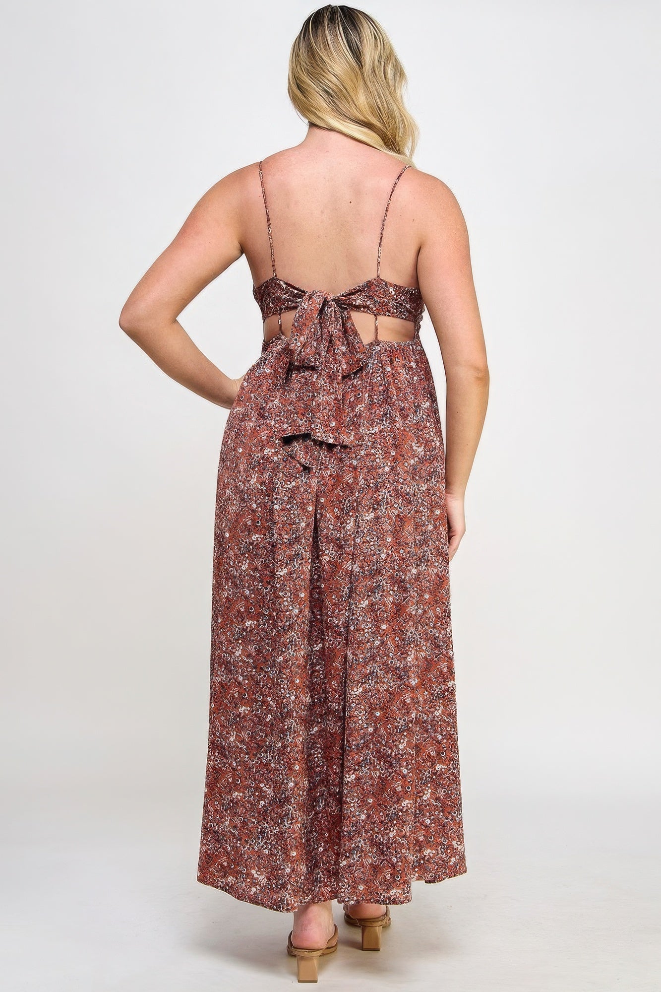 Floral Maxi Dress With Tie Back-TOPS / DRESSES-[Adult]-[Female]-2022 Online Blue Zone Planet