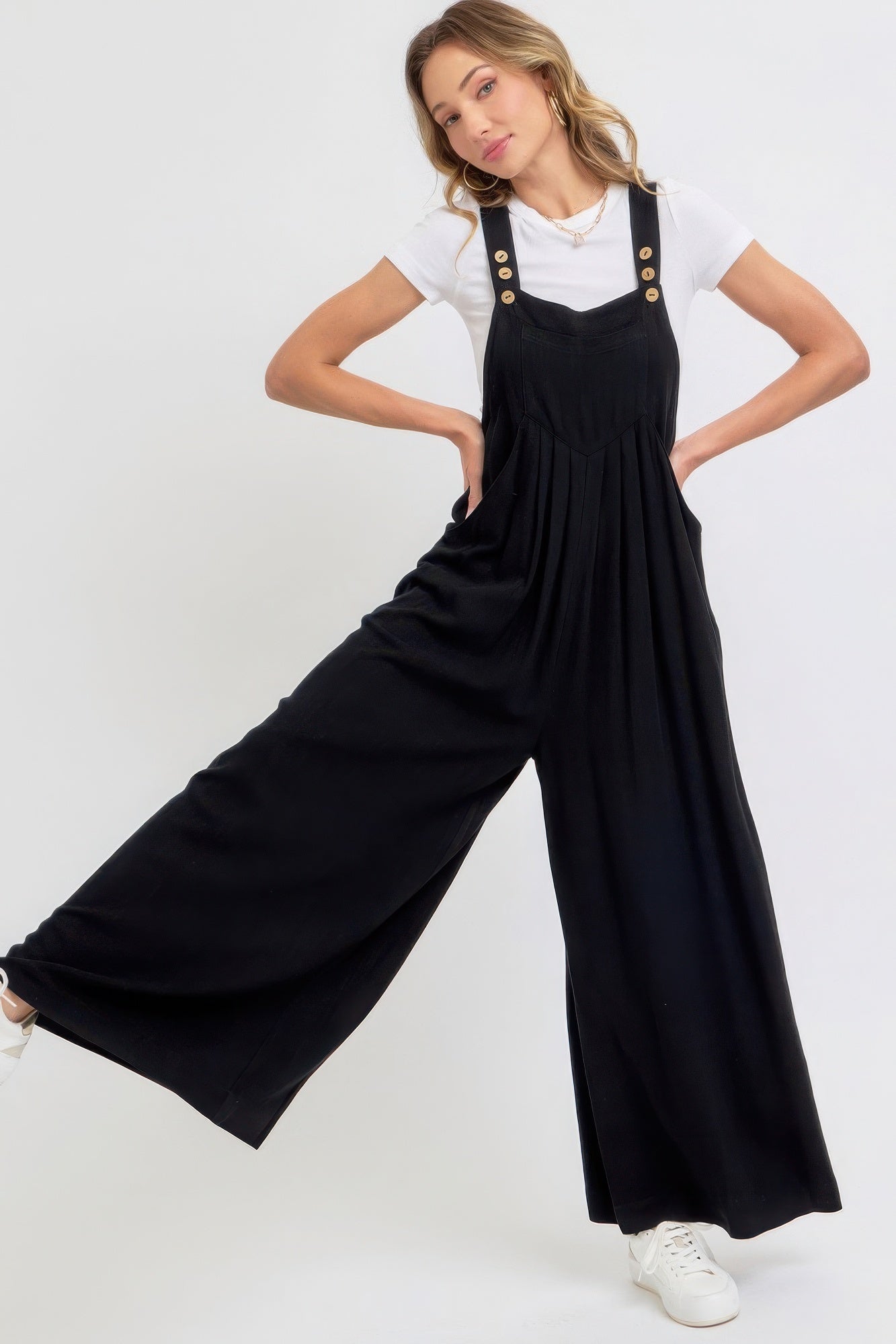 Adjustable Strap Overall Wide Leg Jumpsuit-[Adult]-[Female]-2022 Online Blue Zone Planet