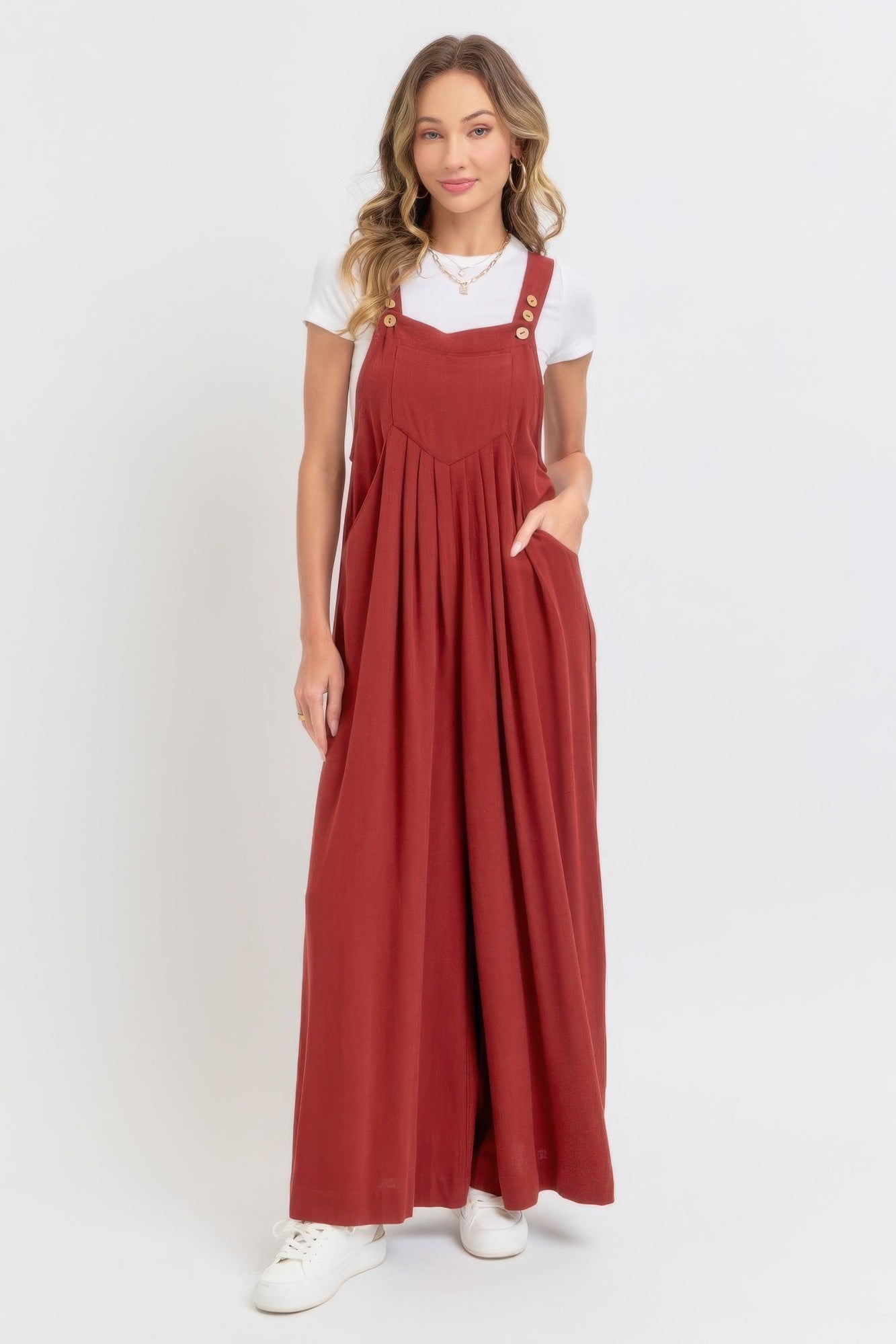 Adjustable Strap Overall Wide Leg Jumpsuit-[Adult]-[Female]-2022 Online Blue Zone Planet