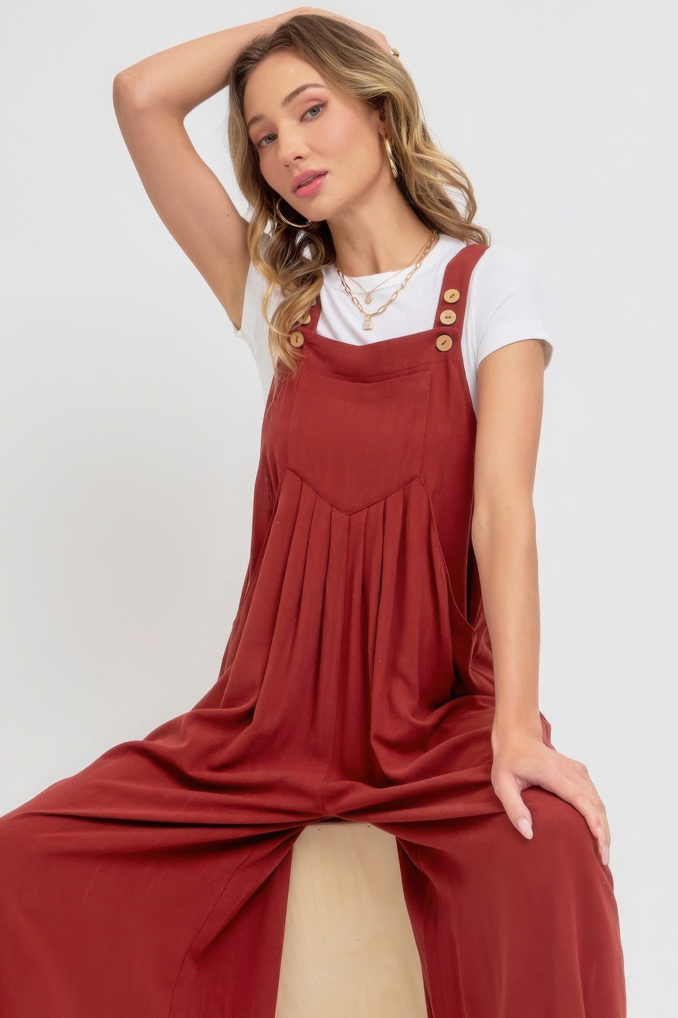 Adjustable Strap Overall Wide Leg Jumpsuit-[Adult]-[Female]-2022 Online Blue Zone Planet