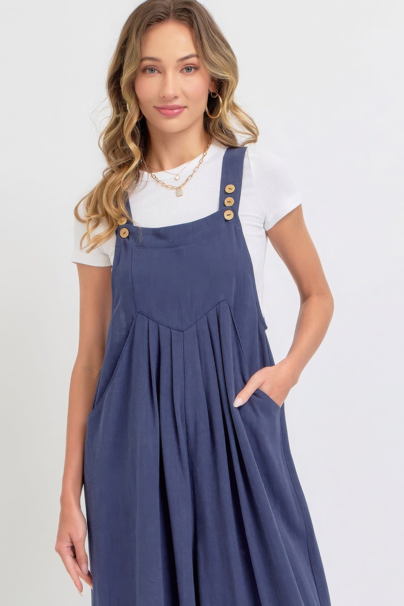 Adjustable Strap Overall Wide Leg Jumpsuit-[Adult]-[Female]-2022 Online Blue Zone Planet