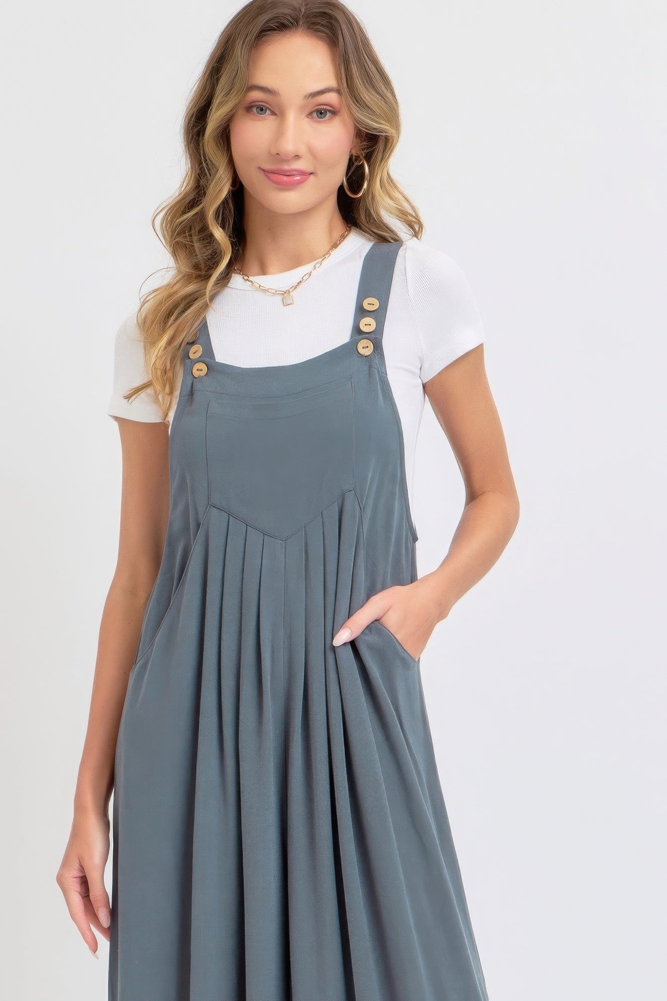 Adjustable Strap Overall Wide Leg Jumpsuit-[Adult]-[Female]-2022 Online Blue Zone Planet