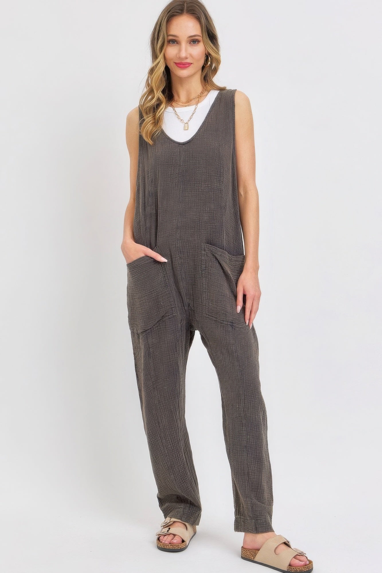 Blue Zone Planet | Mineral Washed Summer Jumpsuit-TOPS / DRESSES-[Adult]-[Female]-2022 Online Blue Zone Planet