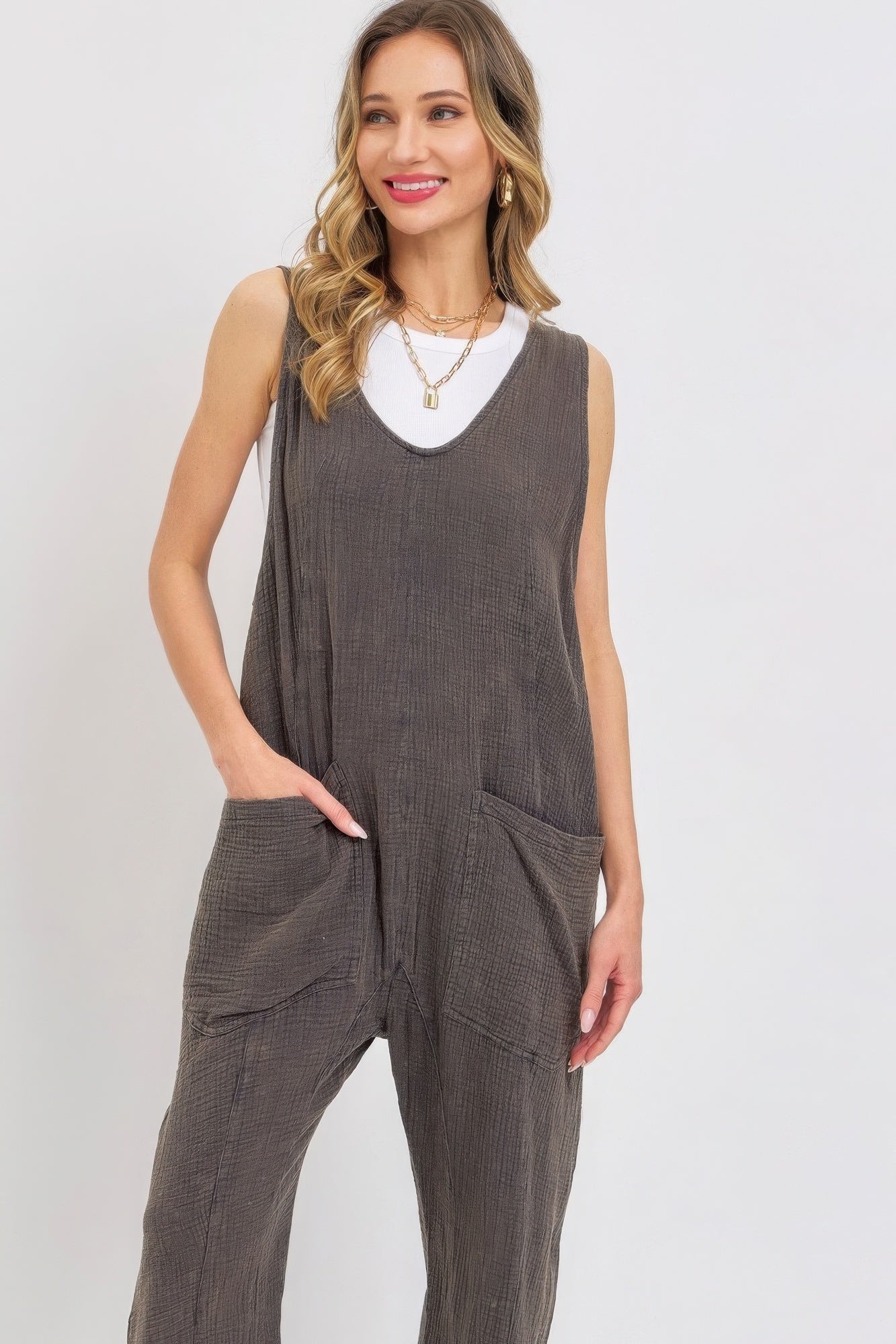 Blue Zone Planet | Mineral Washed Summer Jumpsuit-TOPS / DRESSES-[Adult]-[Female]-2022 Online Blue Zone Planet