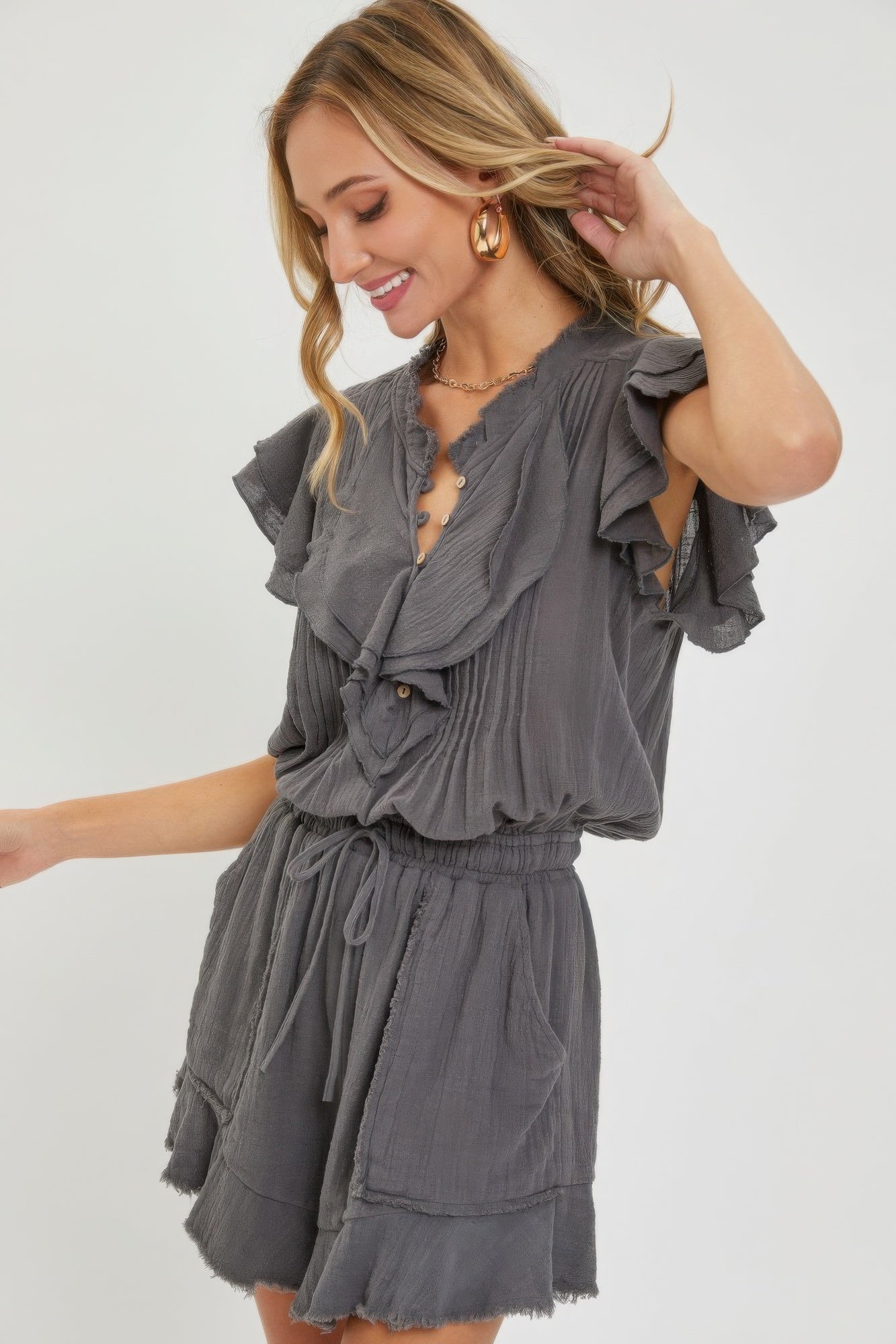 Ruffle Romper-[Adult]-[Female]-2022 Online Blue Zone Planet