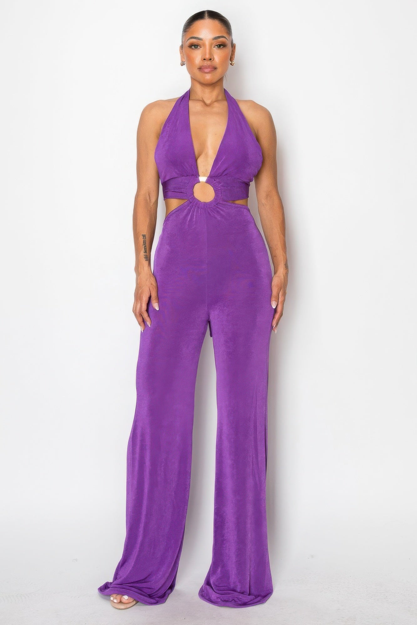 Blue Zone Planet | Solid Slinky Wide Legs Jumpsuit-TOPS / DRESSES-[Adult]-[Female]-S-2022 Online Blue Zone Planet