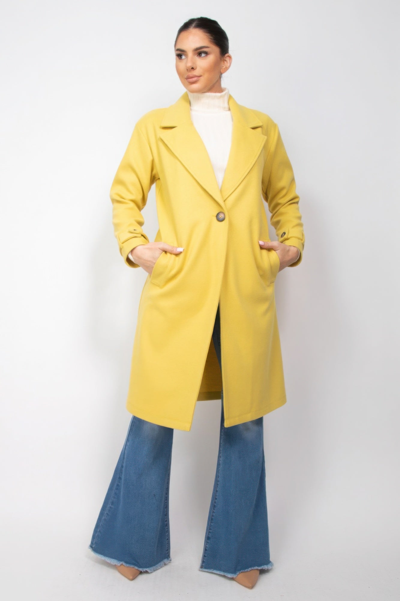 Blue Zone Planet | Collar pocketed coat-TOPS / DRESSES-[Adult]-[Female]-2022 Online Blue Zone Planet