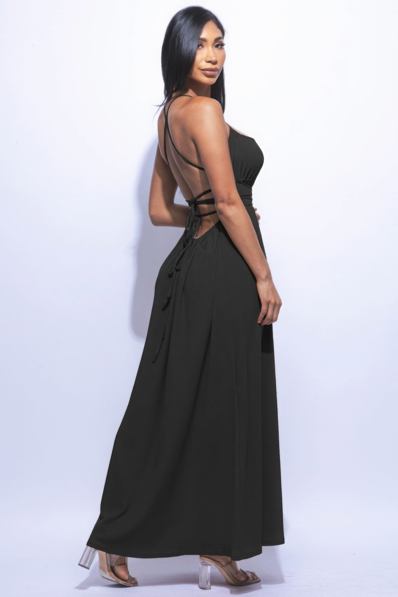 Blue Zone Planet | Side Slit Maxi Dress-TOPS / DRESSES-[Adult]-[Female]-2022 Online Blue Zone Planet