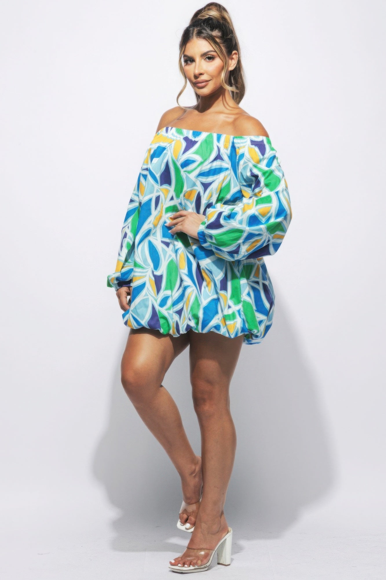 Mia's Off Shoulder Bubble Dress-[Adult]-[Female]-2022 Online Blue Zone Planet