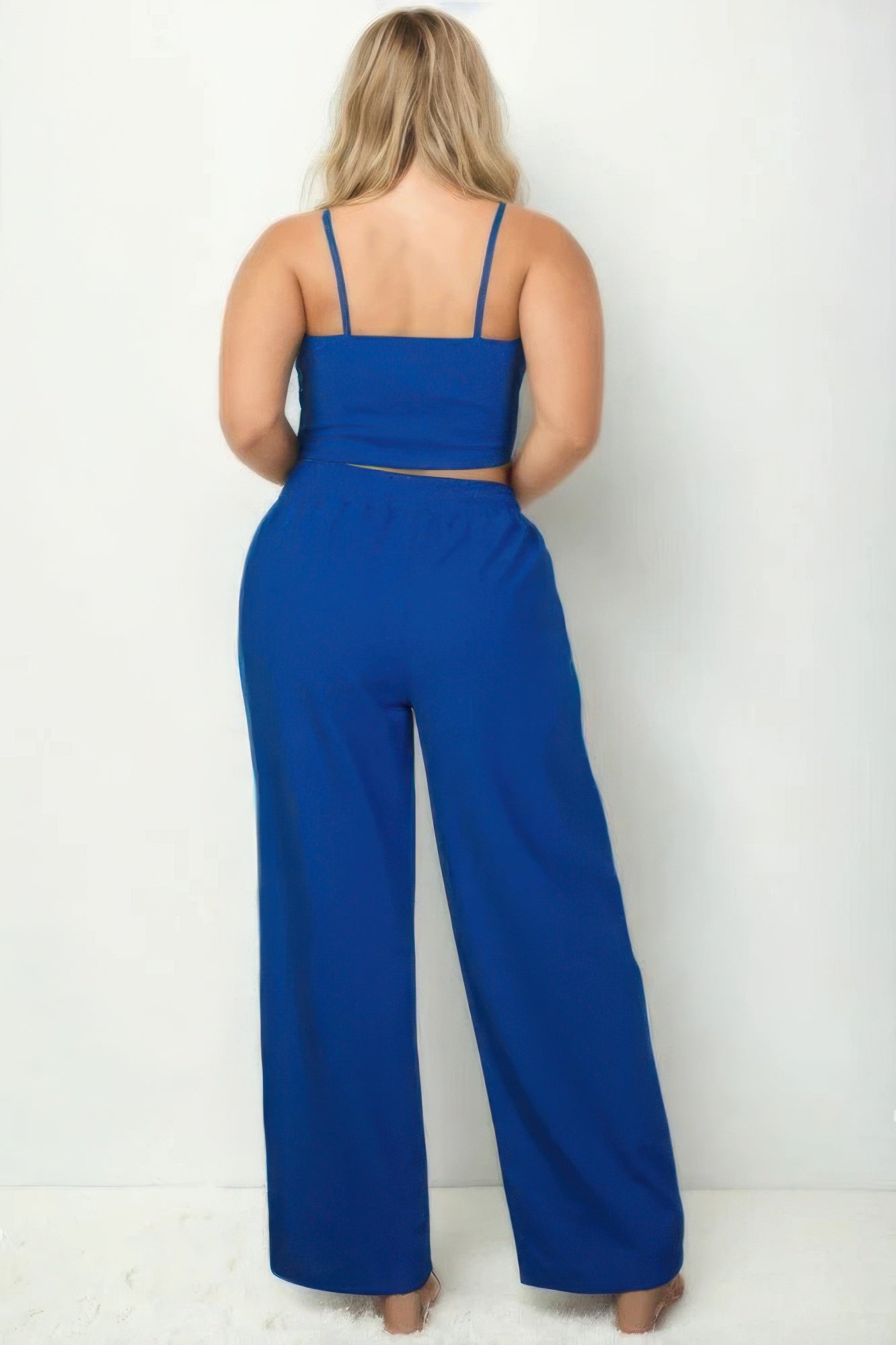 Tina's Plus Bustier Crop Cami Top & Slant Pocket Straight Pants-TOPS / DRESSES-[Adult]-[Female]-2022 Online Blue Zone Planet