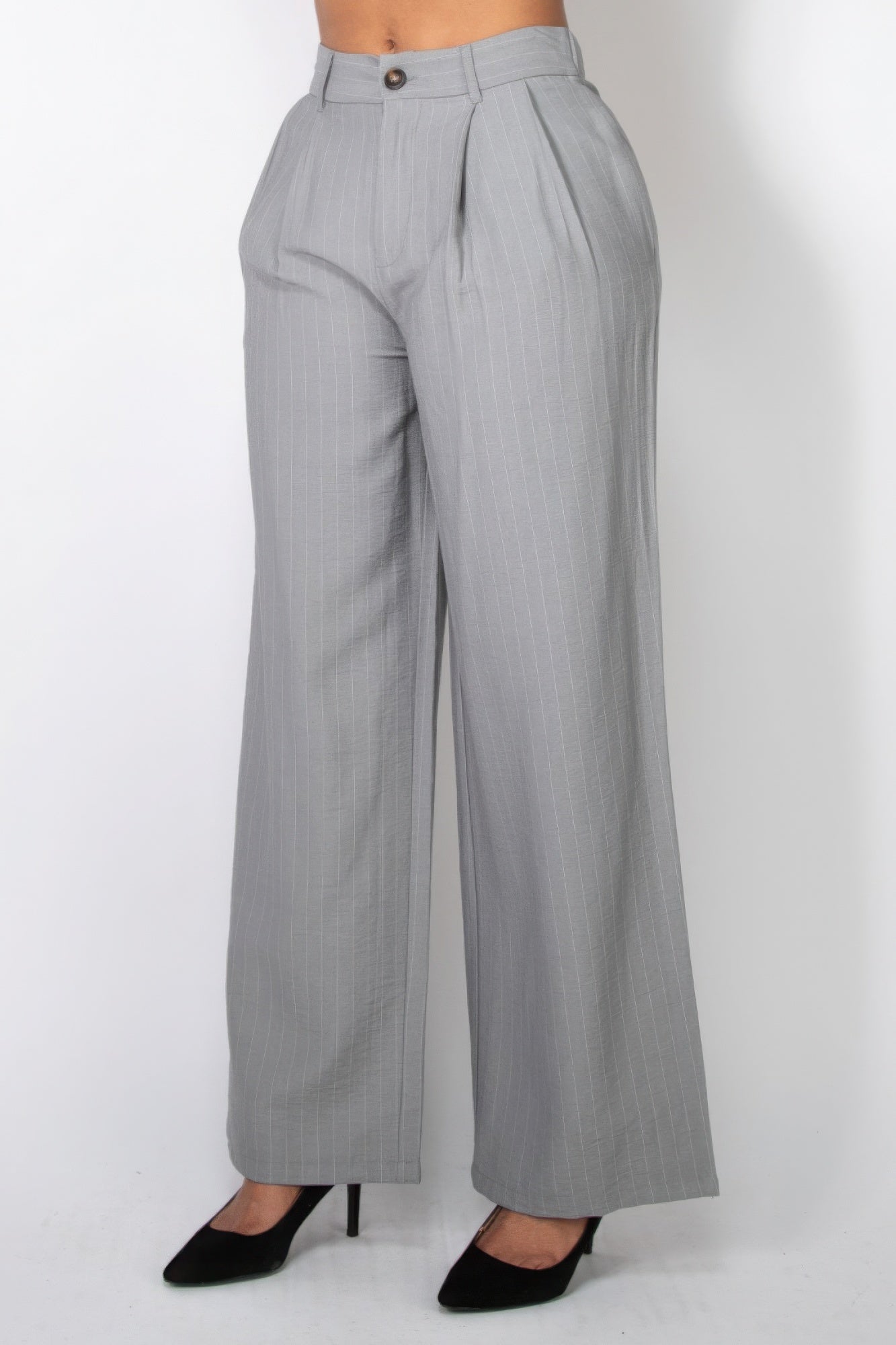 High-rise Stripe Wide Leg Pants-[Adult]-[Female]-2022 Online Blue Zone Planet