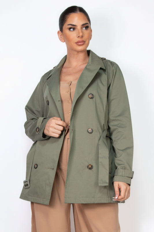 Blue Zone Planet | Double-breasted Notch Belted Coat-[Adult]-[Female]-2022 Online Blue Zone Planet