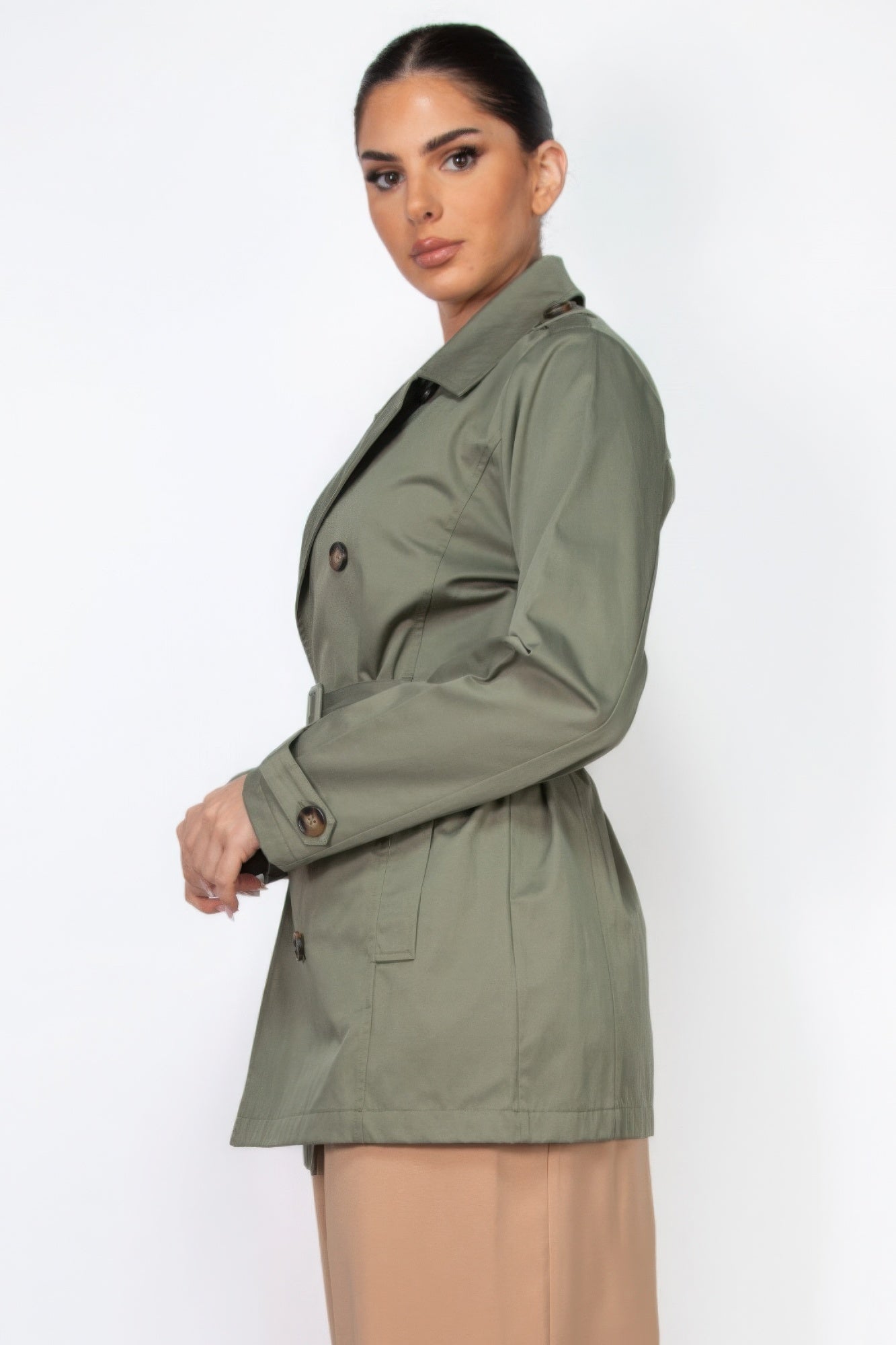 Blue Zone Planet | Double-breasted Notch Belted Coat-[Adult]-[Female]-2022 Online Blue Zone Planet