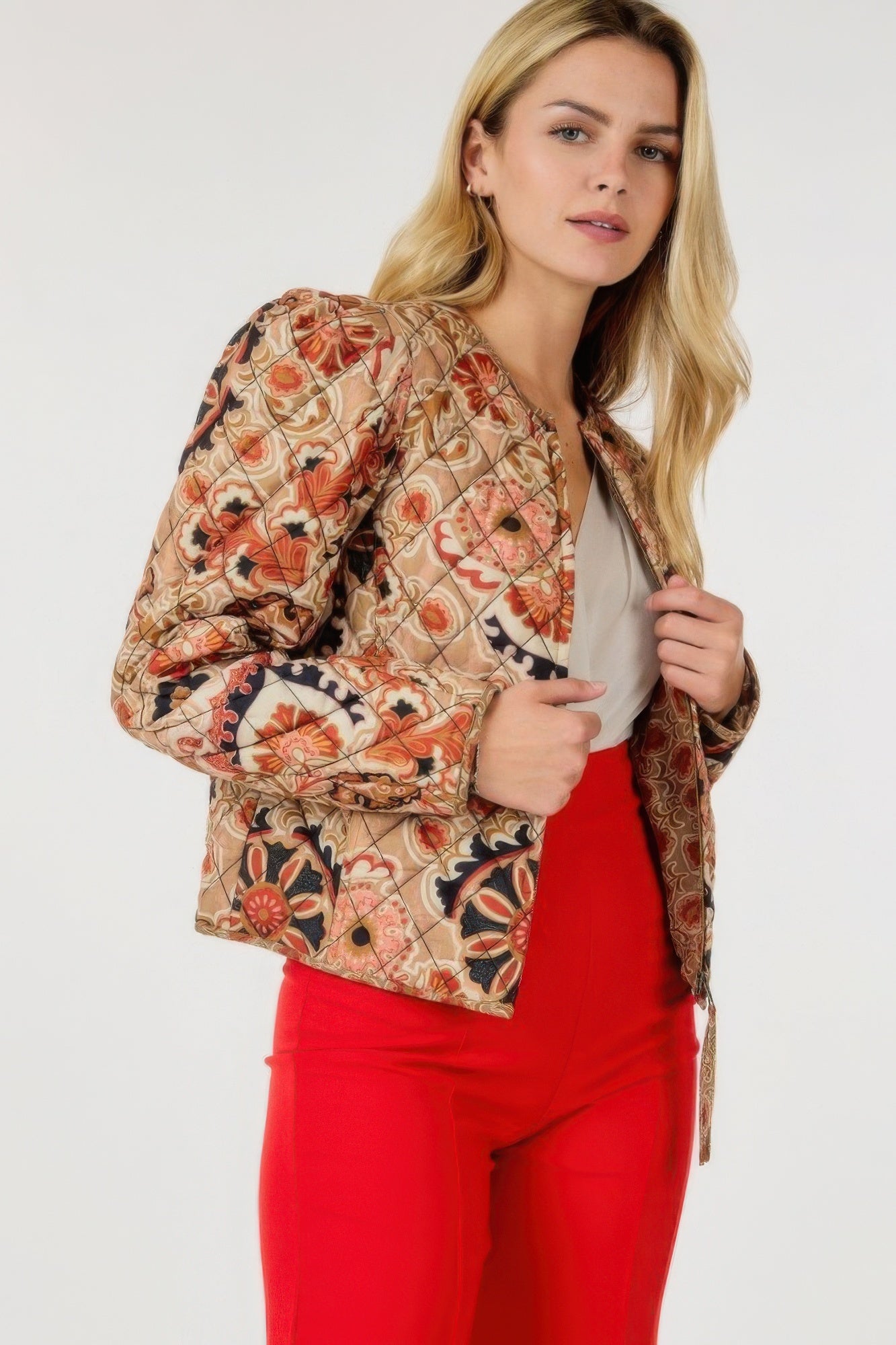 Zip Up Multi-print Jacket-[Adult]-[Female]-2022 Online Blue Zone Planet