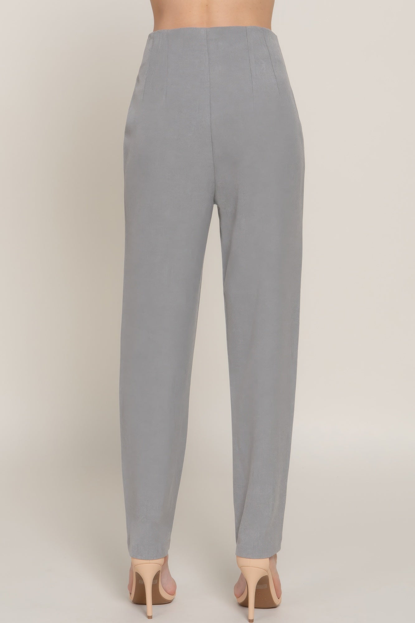 High Waist Pintuck Detail Long Pants-[Adult]-[Female]-2022 Online Blue Zone Planet