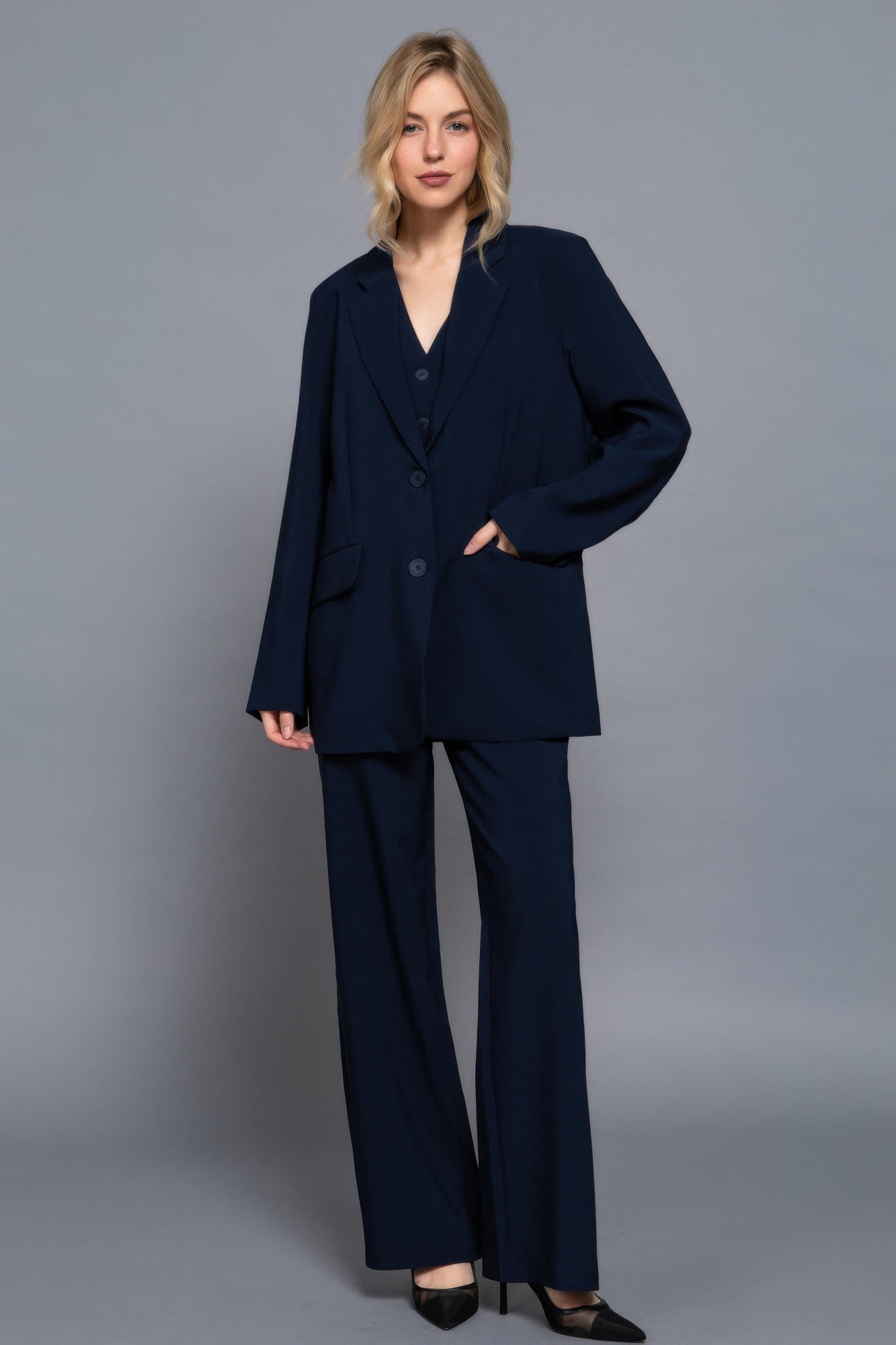 Pam's Long Sleeve Front Button Closure Blazer-TOPS / DRESSES-[Adult]-[Female]-2022 Online Blue Zone Planet