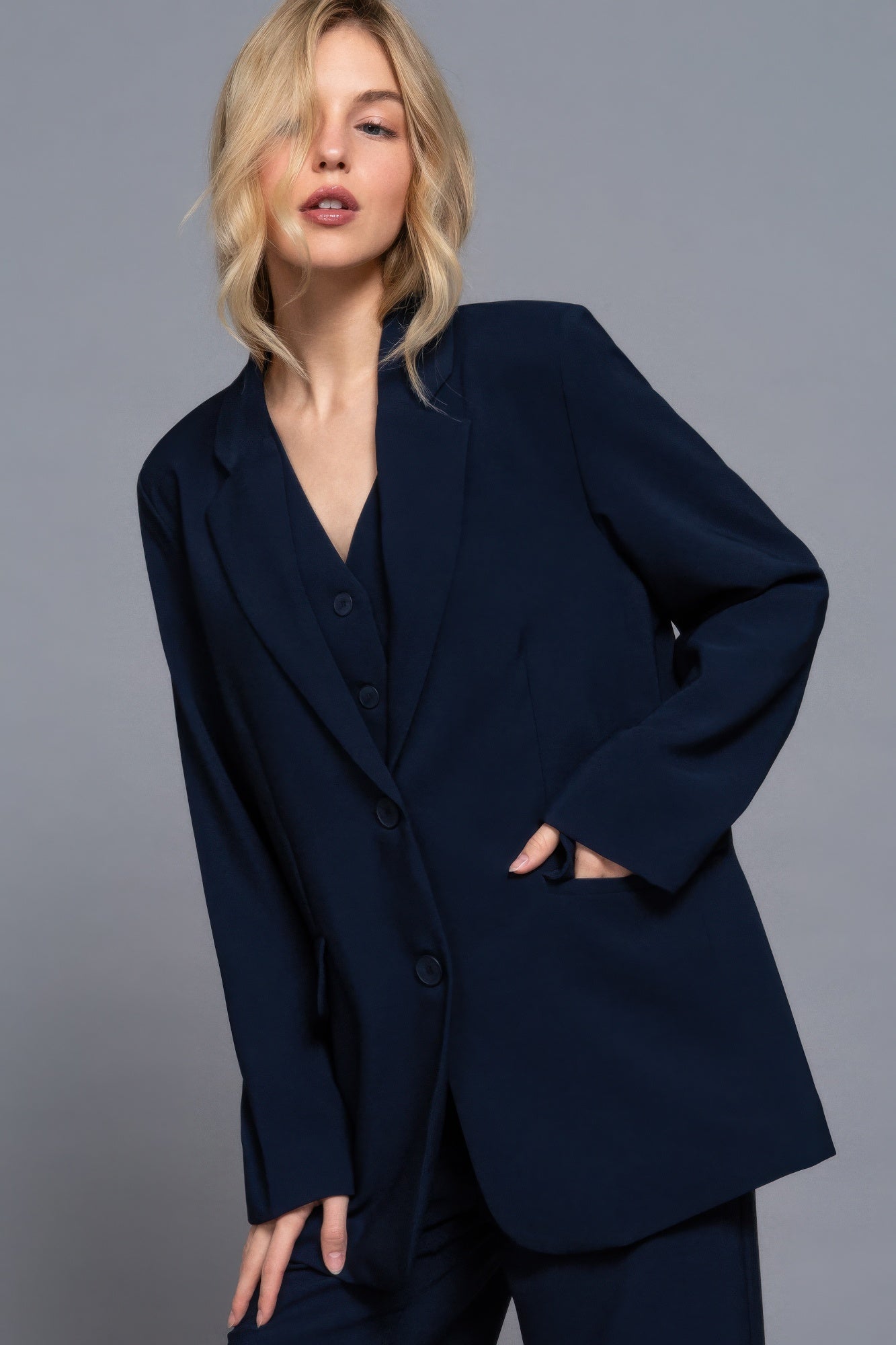 Pam's Long Sleeve Front Button Closure Blazer-TOPS / DRESSES-[Adult]-[Female]-2022 Online Blue Zone Planet