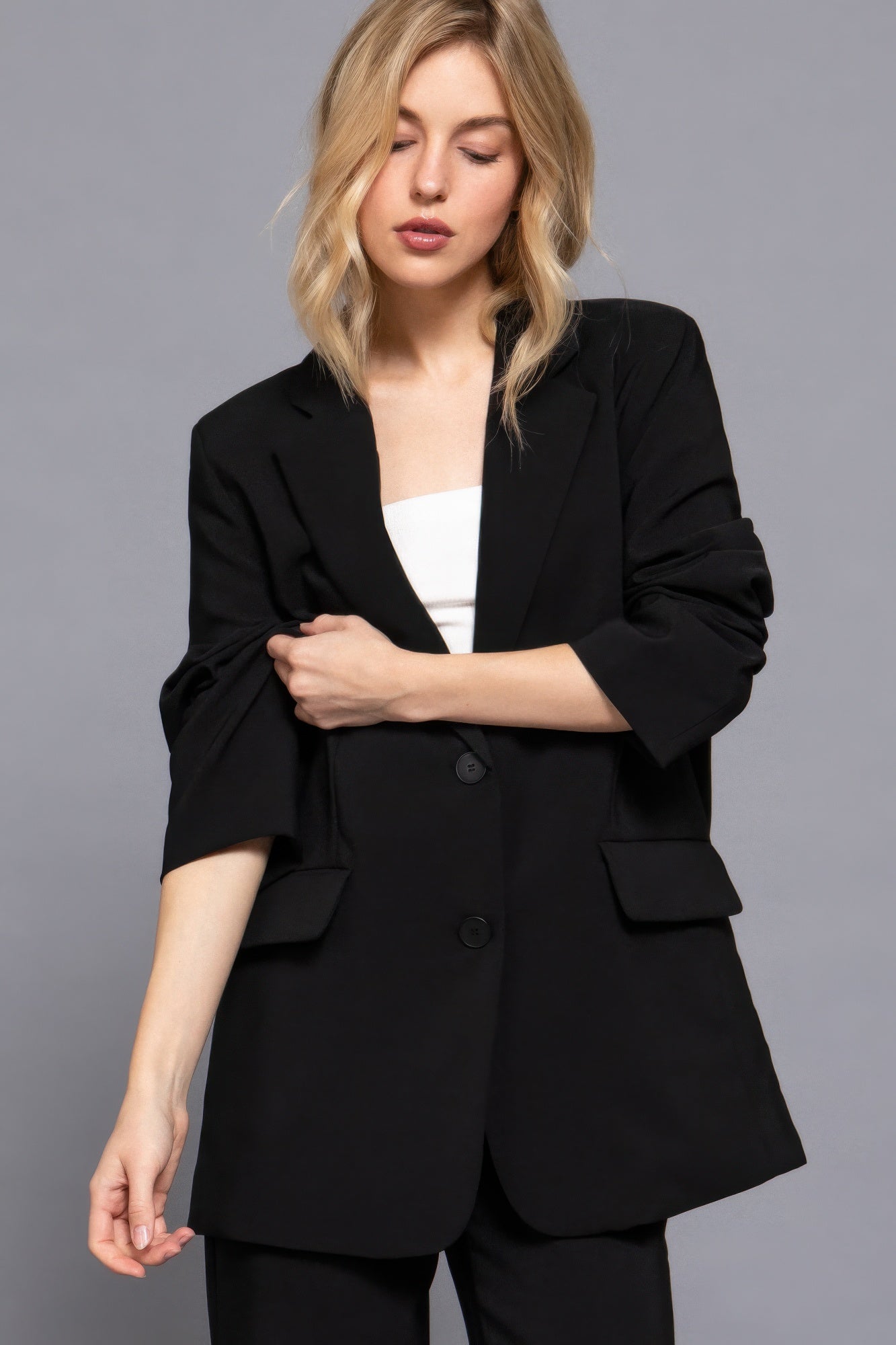 Pam's Long Sleeve Front Button Closure Blazer-TOPS / DRESSES-[Adult]-[Female]-2022 Online Blue Zone Planet