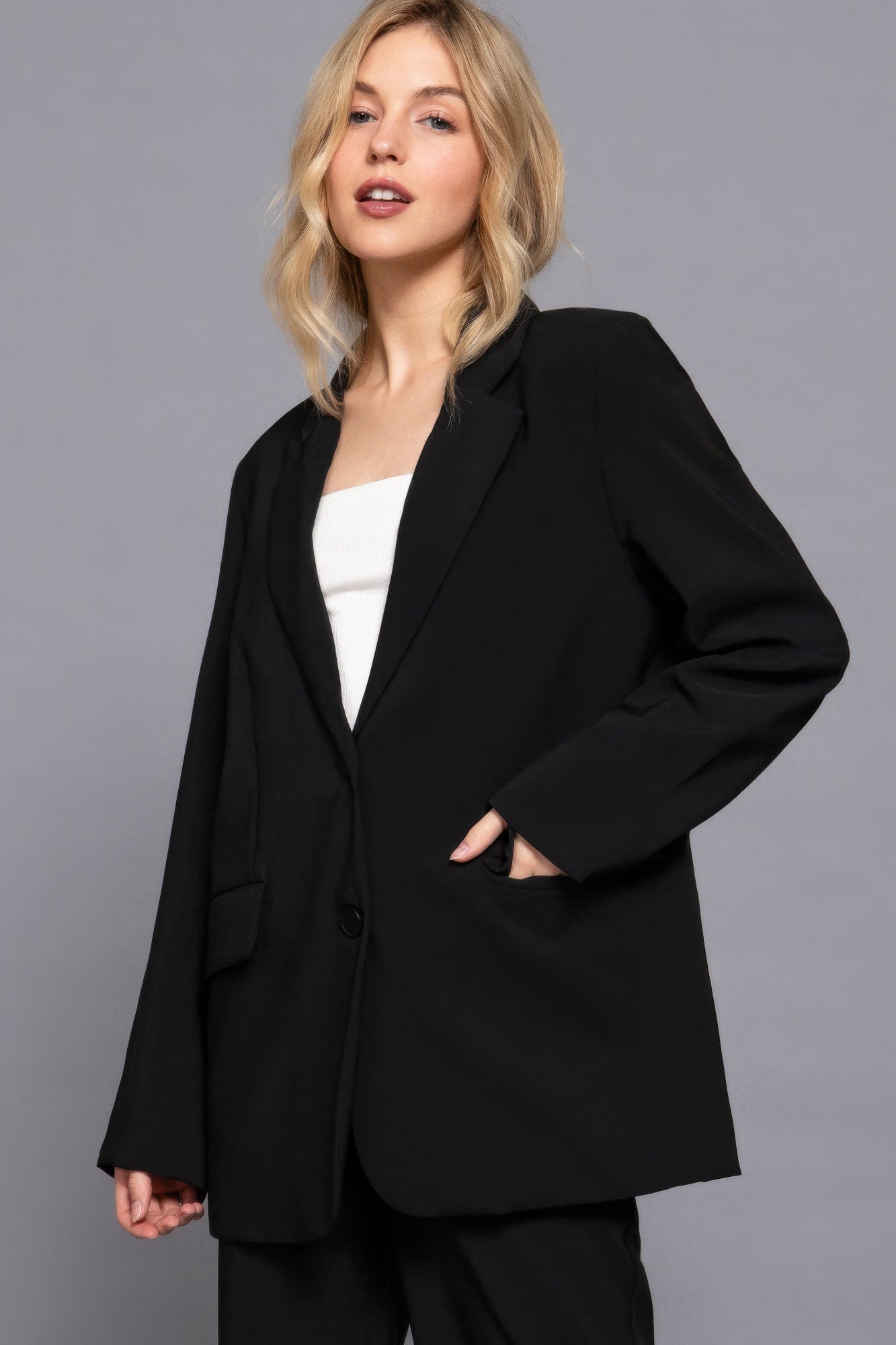 Pam's Long Sleeve Front Button Closure Blazer-TOPS / DRESSES-[Adult]-[Female]-2022 Online Blue Zone Planet