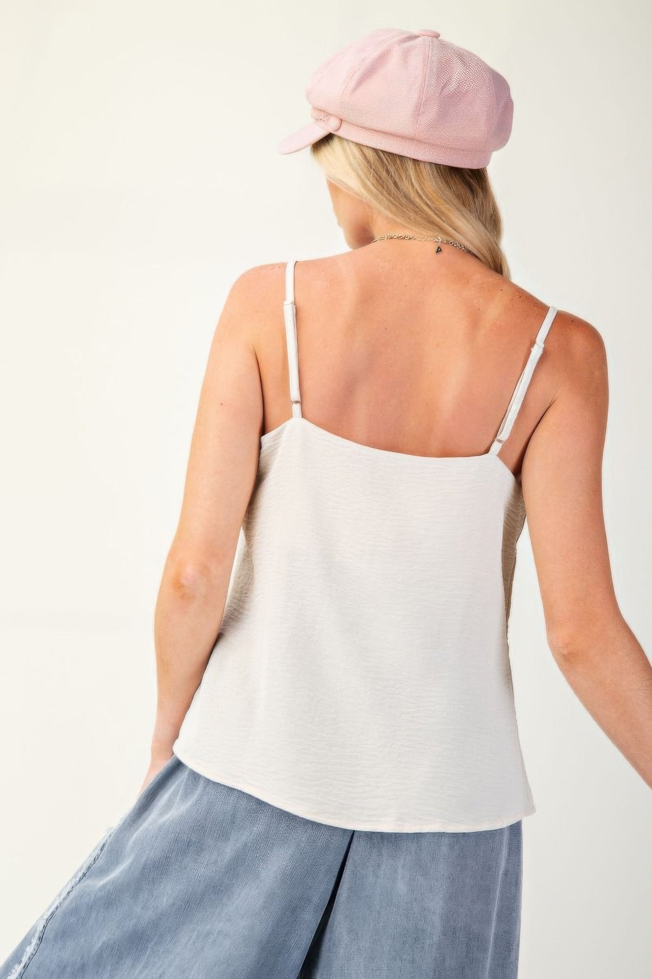 Laced Textured Poly Woven Camisole-TOPS / DRESSES-[Adult]-[Female]-2022 Online Blue Zone Planet