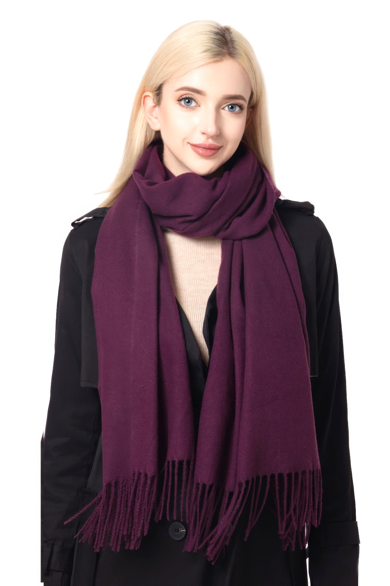 Fashion Basic Blanket Scarf-[Adult]-[Female]-Purple-2022 Online Blue Zone Planet