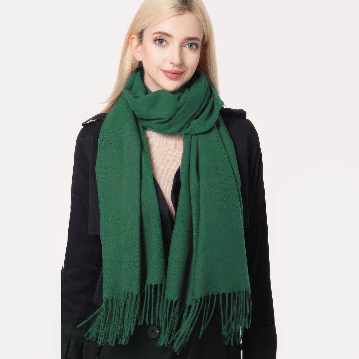 Fashion Basic Blanket Scarf-[Adult]-[Female]-Green-2022 Online Blue Zone Planet