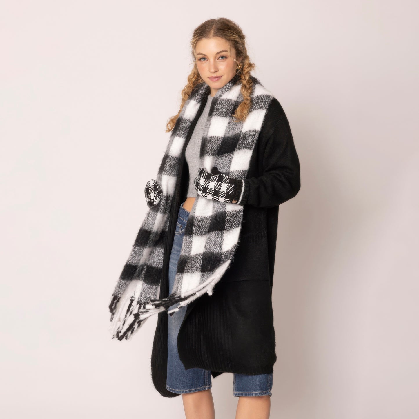 Buffalo Plaid Scarf-[Adult]-[Female]-2022 Online Blue Zone Planet