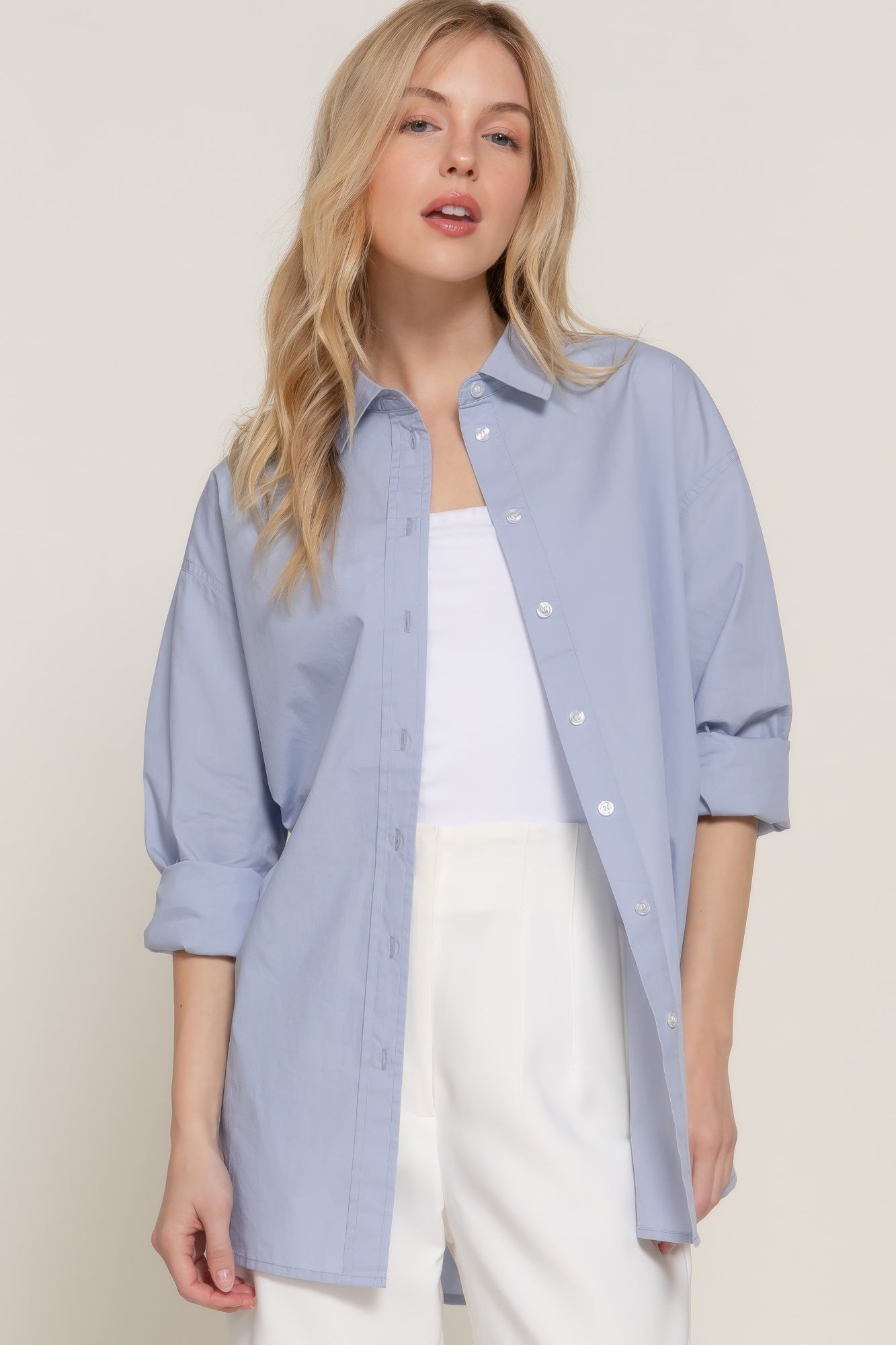 Long Sleeve Loose Fit Shirt-[Adult]-[Female]-2022 Online Blue Zone Planet