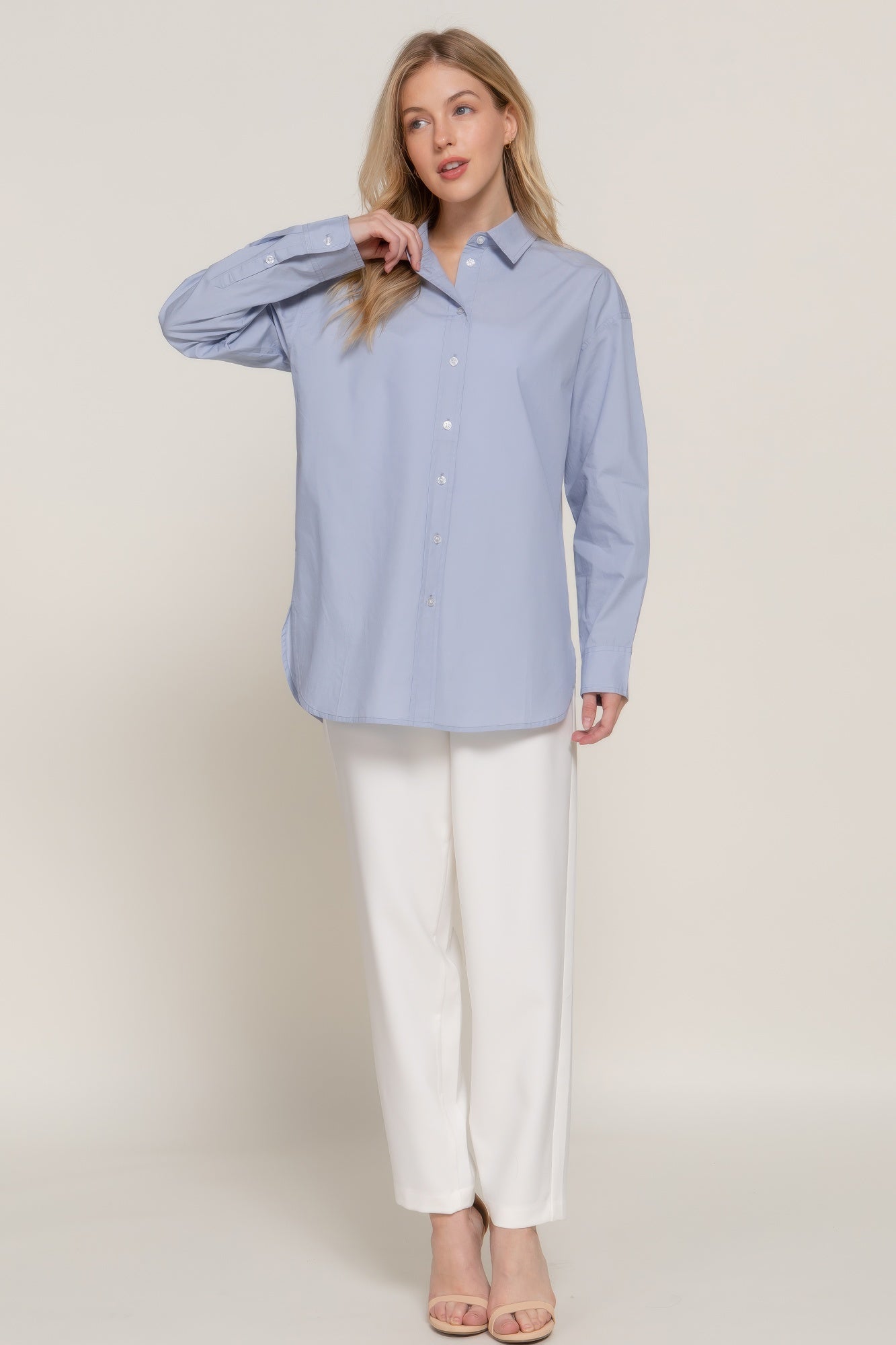 Long Sleeve Loose Fit Shirt-[Adult]-[Female]-2022 Online Blue Zone Planet