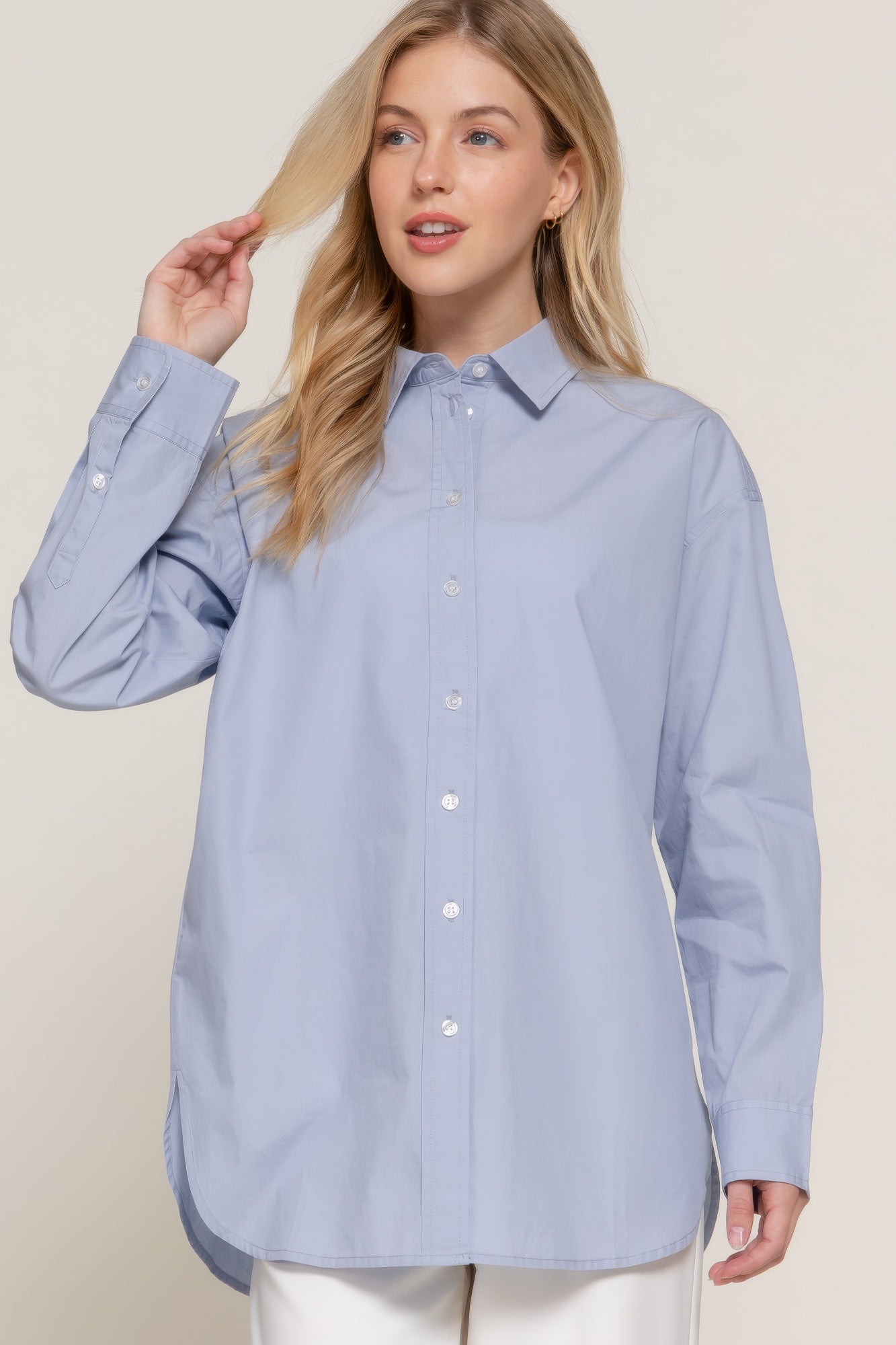 Long Sleeve Loose Fit Shirt-[Adult]-[Female]-2022 Online Blue Zone Planet