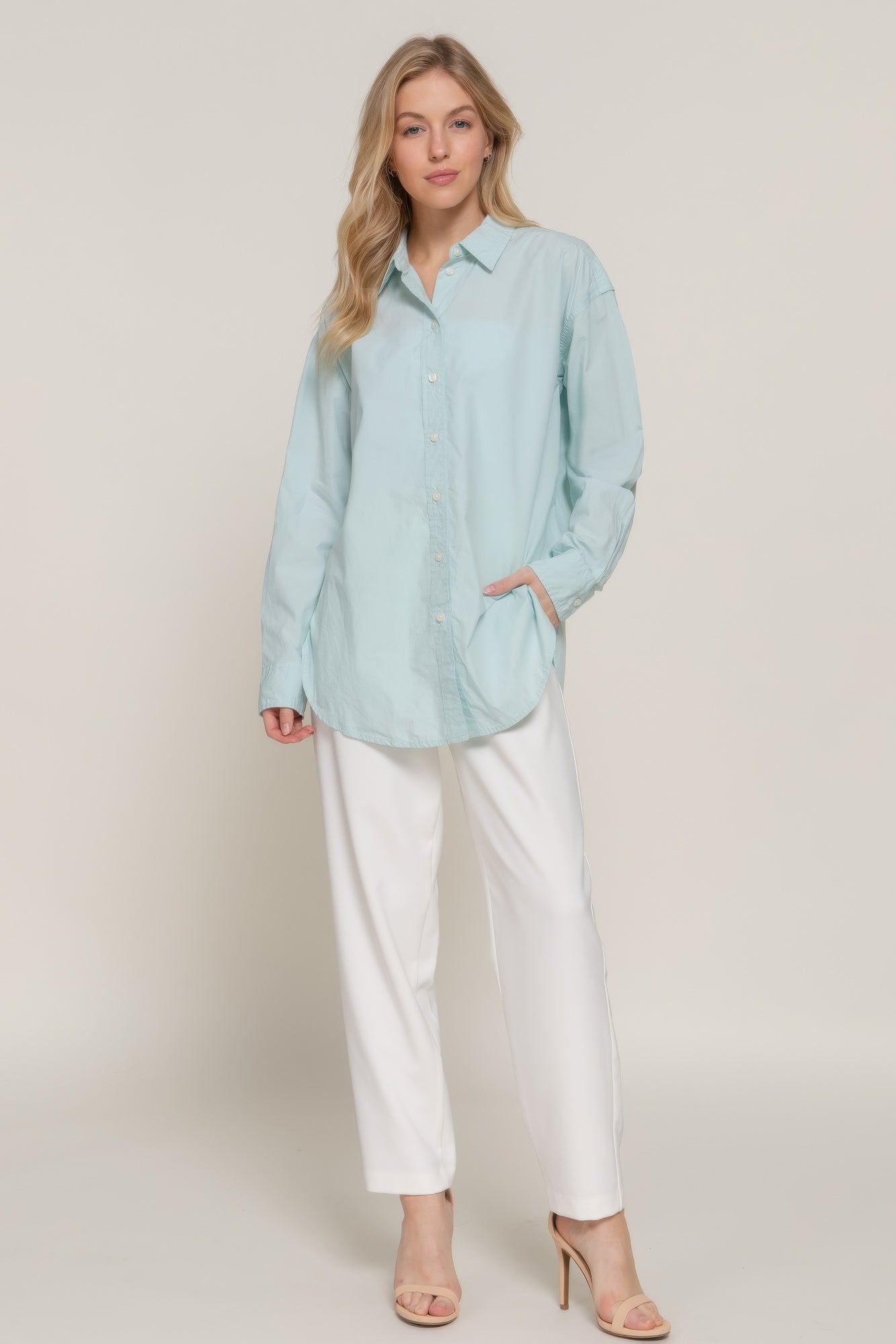 Long Sleeve Loose Fit Shirt-[Adult]-[Female]-2022 Online Blue Zone Planet