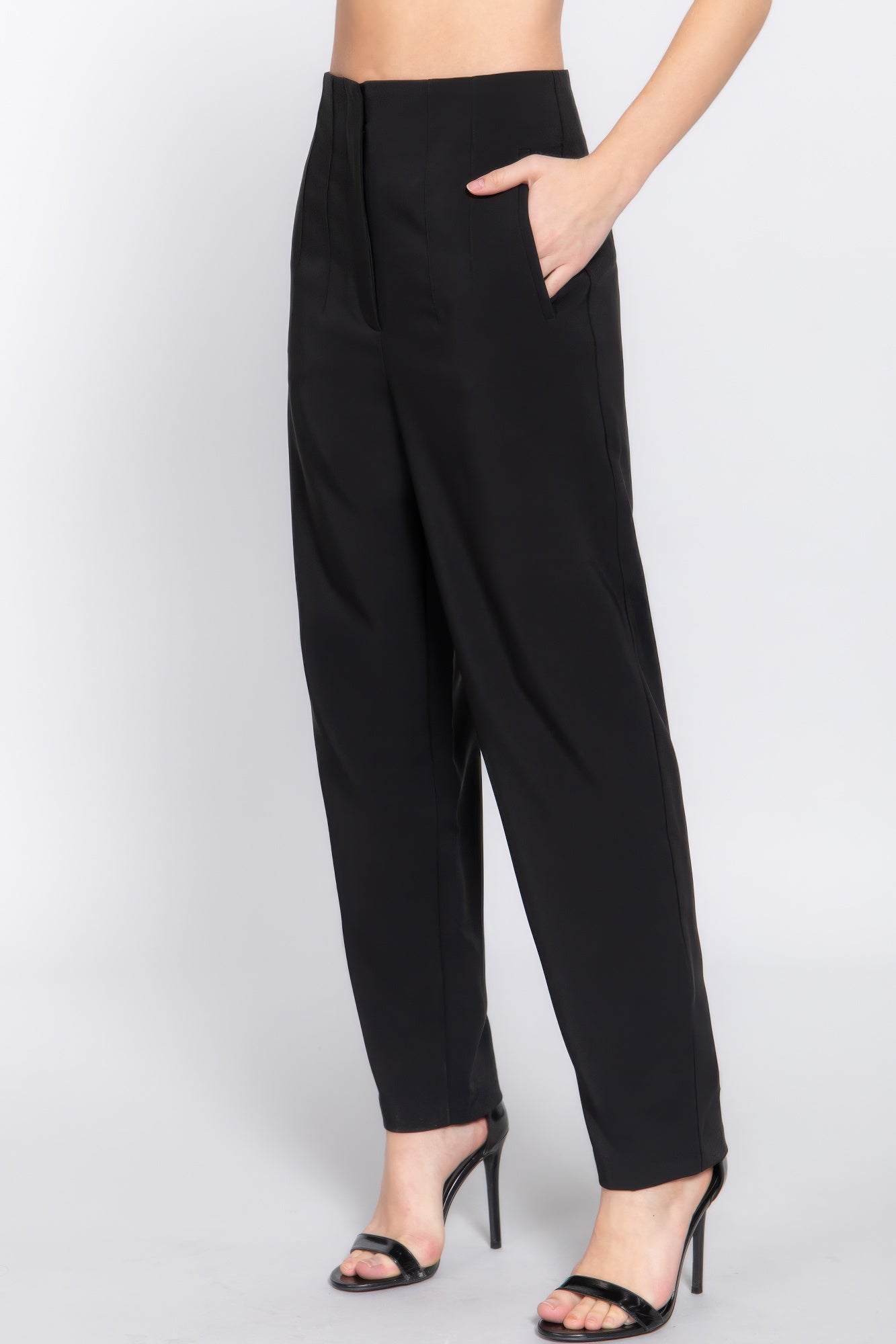 Blue Zone Planet | High Waist Pintuck Detail Long Pants-[Adult]-[Female]-2022 Online Blue Zone Planet