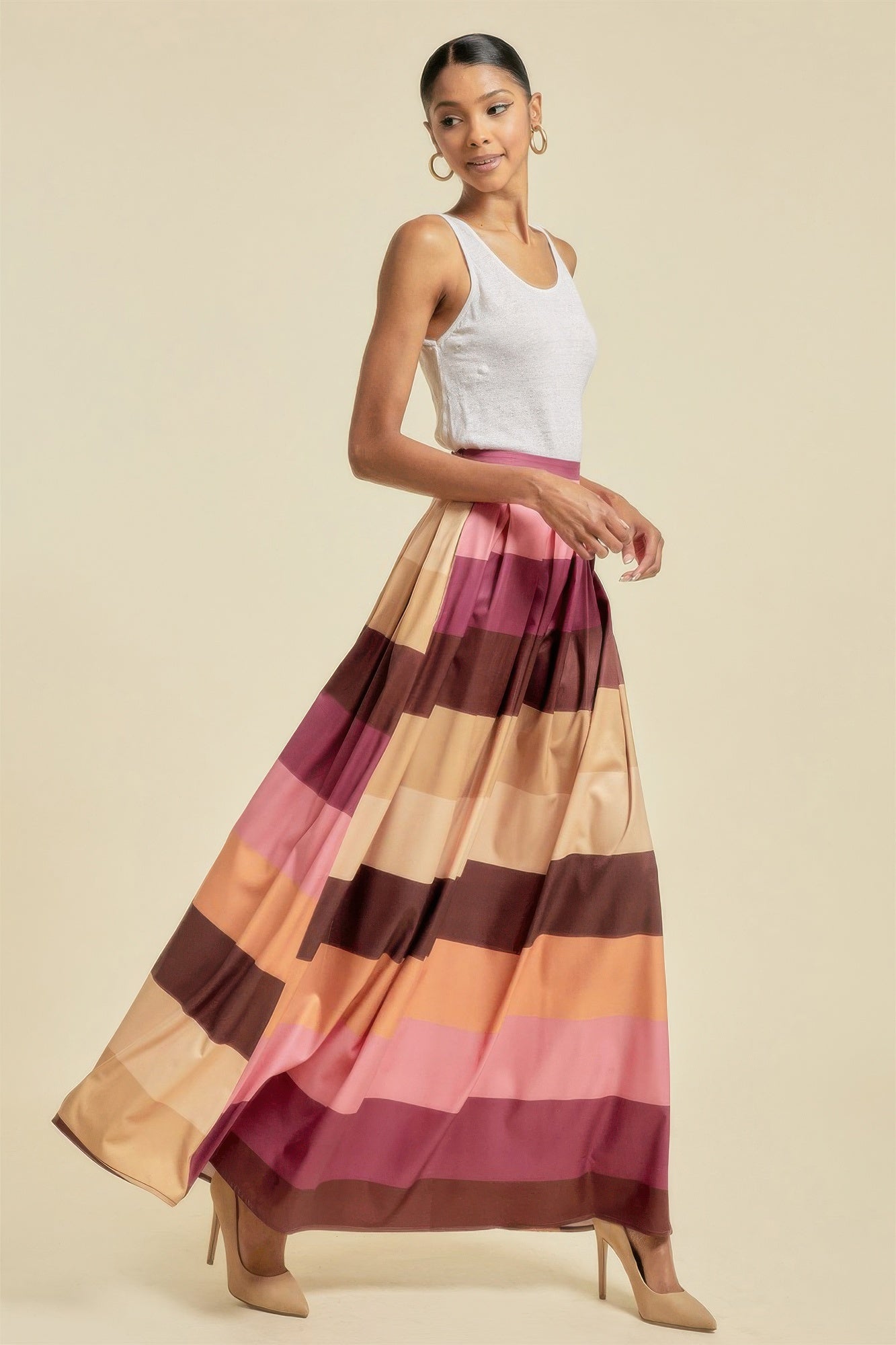 Pam's Color Block Maxi Skirt With Pockets-BOTTOMS SIZES SMALL MEDIUM LARGE-[Adult]-[Female]-2022 Online Blue Zone Planet