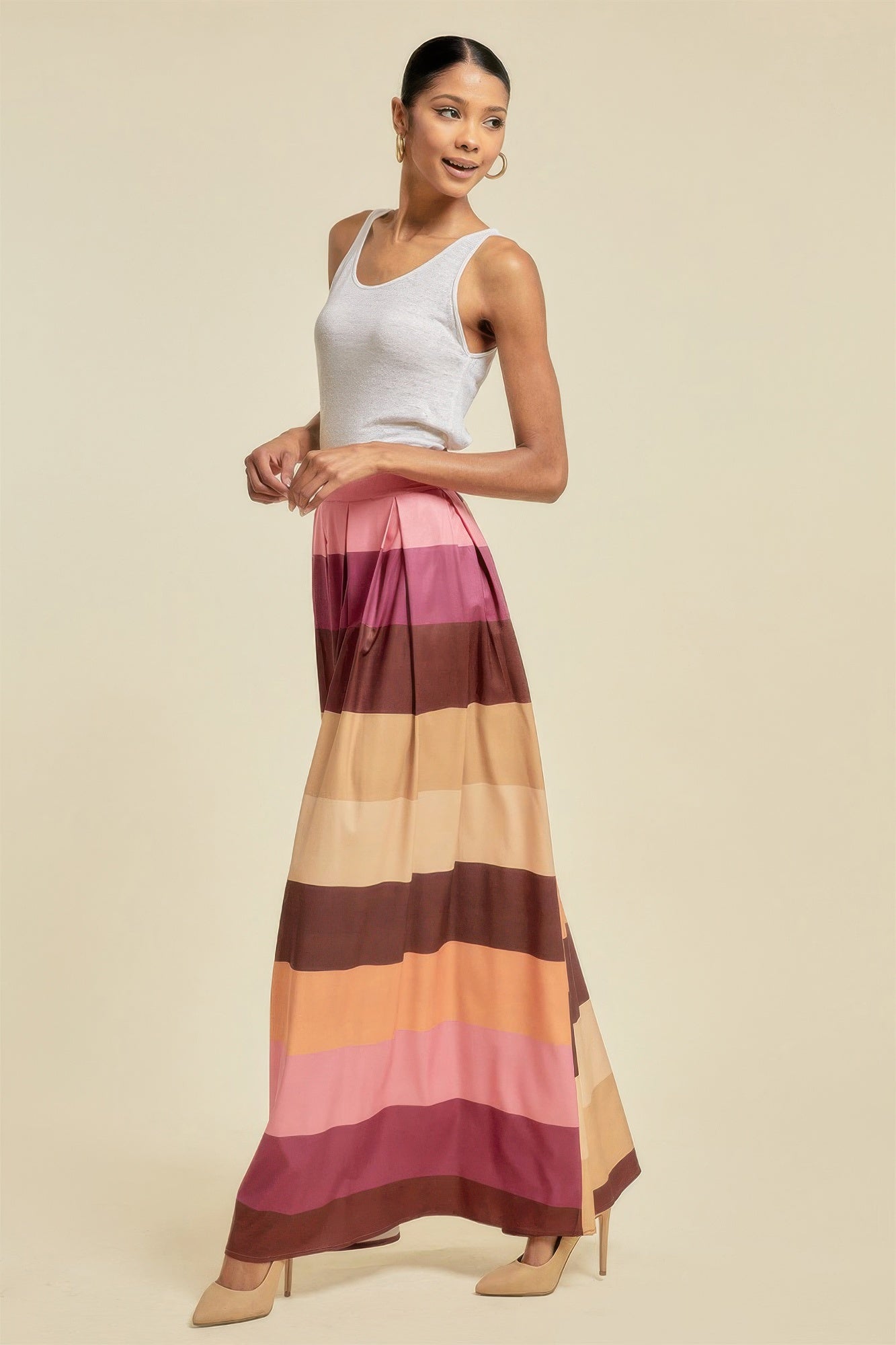 Pam's Color Block Maxi Skirt With Pockets-BOTTOMS SIZES SMALL MEDIUM LARGE-[Adult]-[Female]-2022 Online Blue Zone Planet