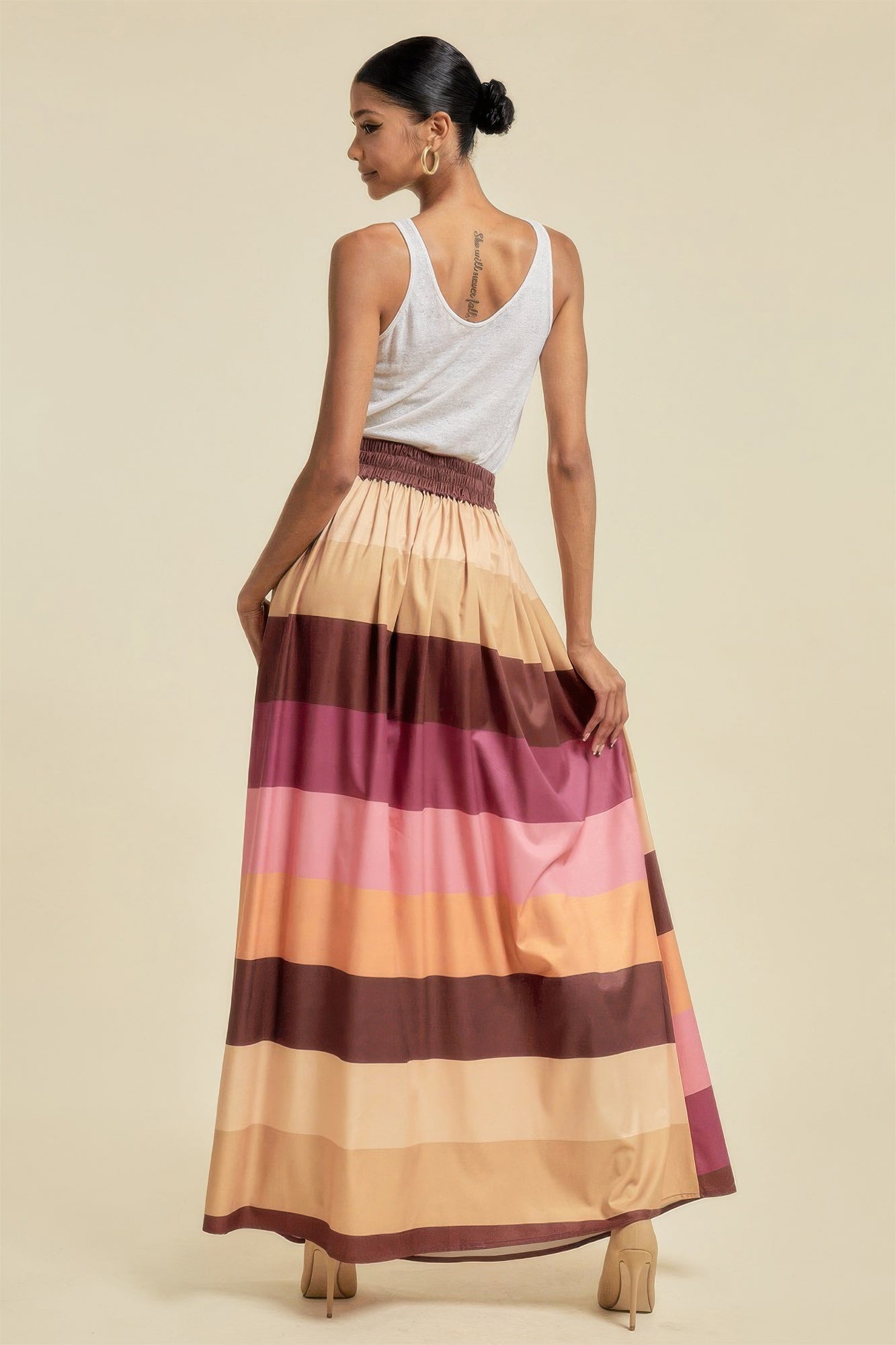 Pam's Color Block Maxi Skirt With Pockets-BOTTOMS SIZES SMALL MEDIUM LARGE-[Adult]-[Female]-2022 Online Blue Zone Planet