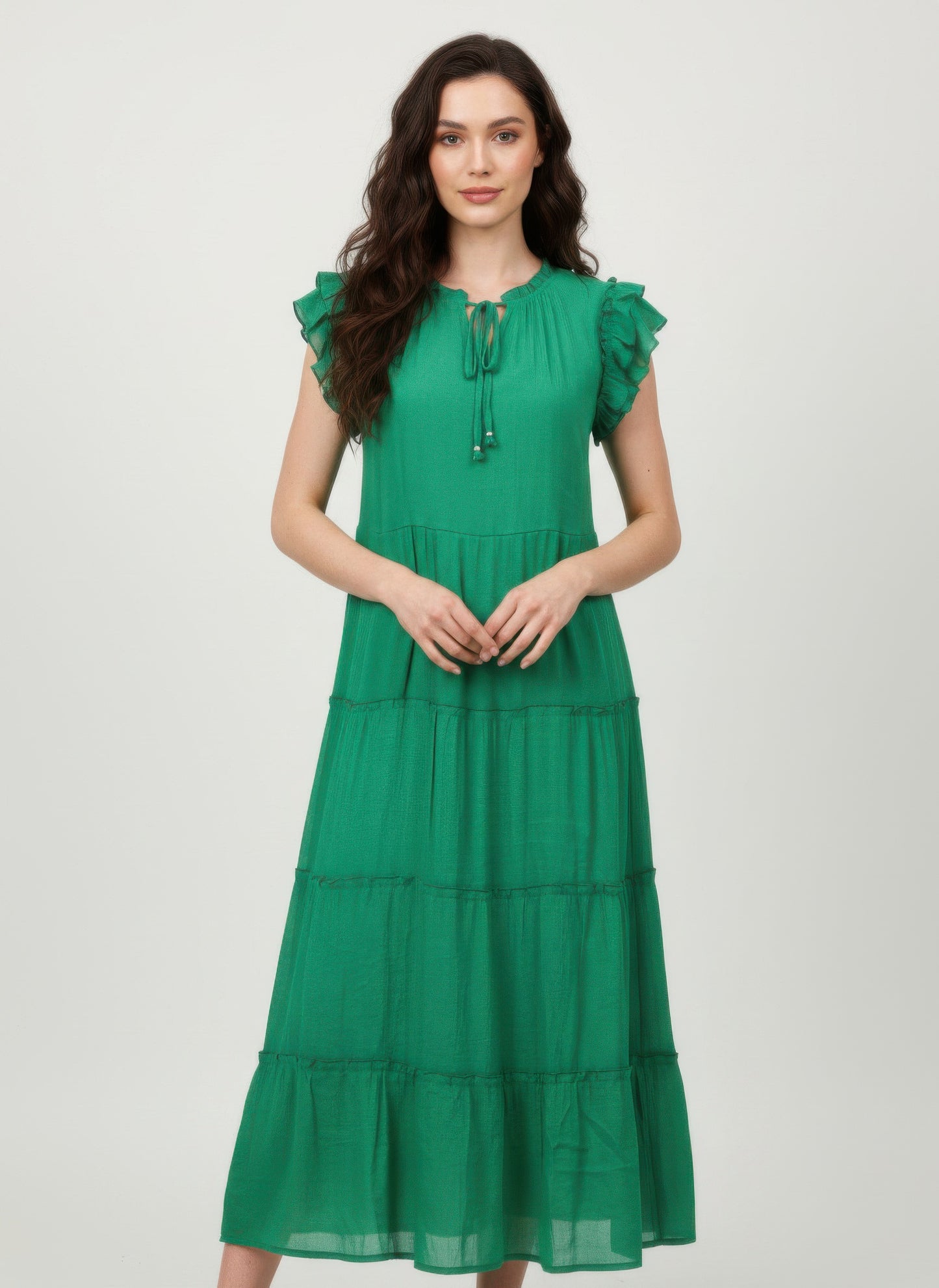 Mlle Gabrielle Solid Cap Sleeve Dress by Blue Zone Planet
