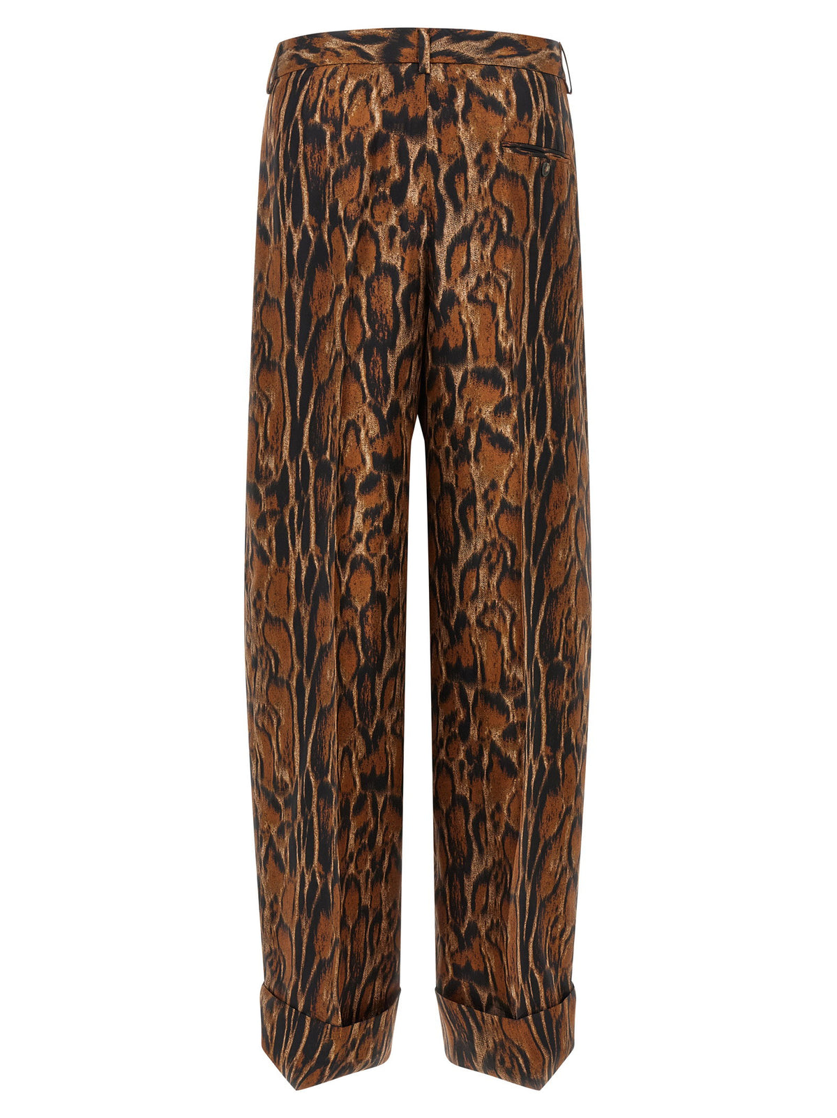 Alberto Biani Lynx Print Pants-Trousers-[Adult]-[Female]-2022 Online Blue Zone Planet