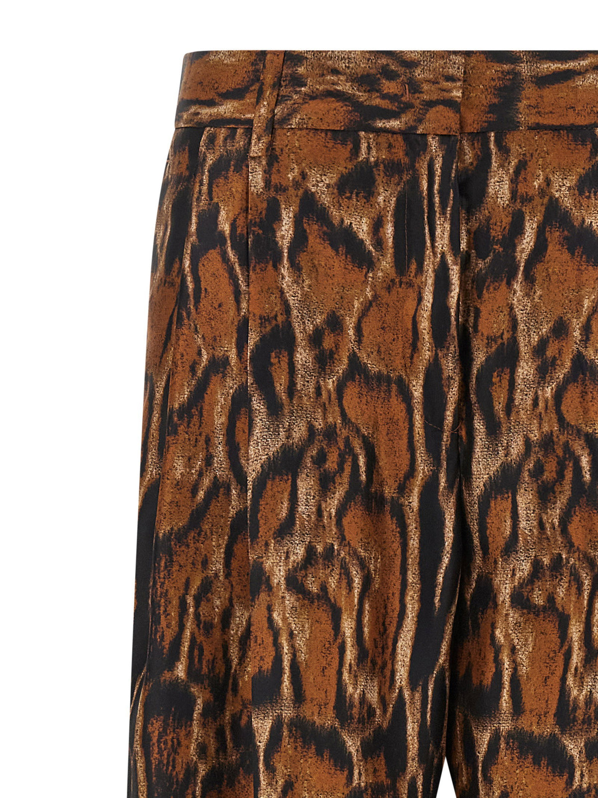 Alberto Biani Lynx Print Pants-Trousers-[Adult]-[Female]-2022 Online Blue Zone Planet