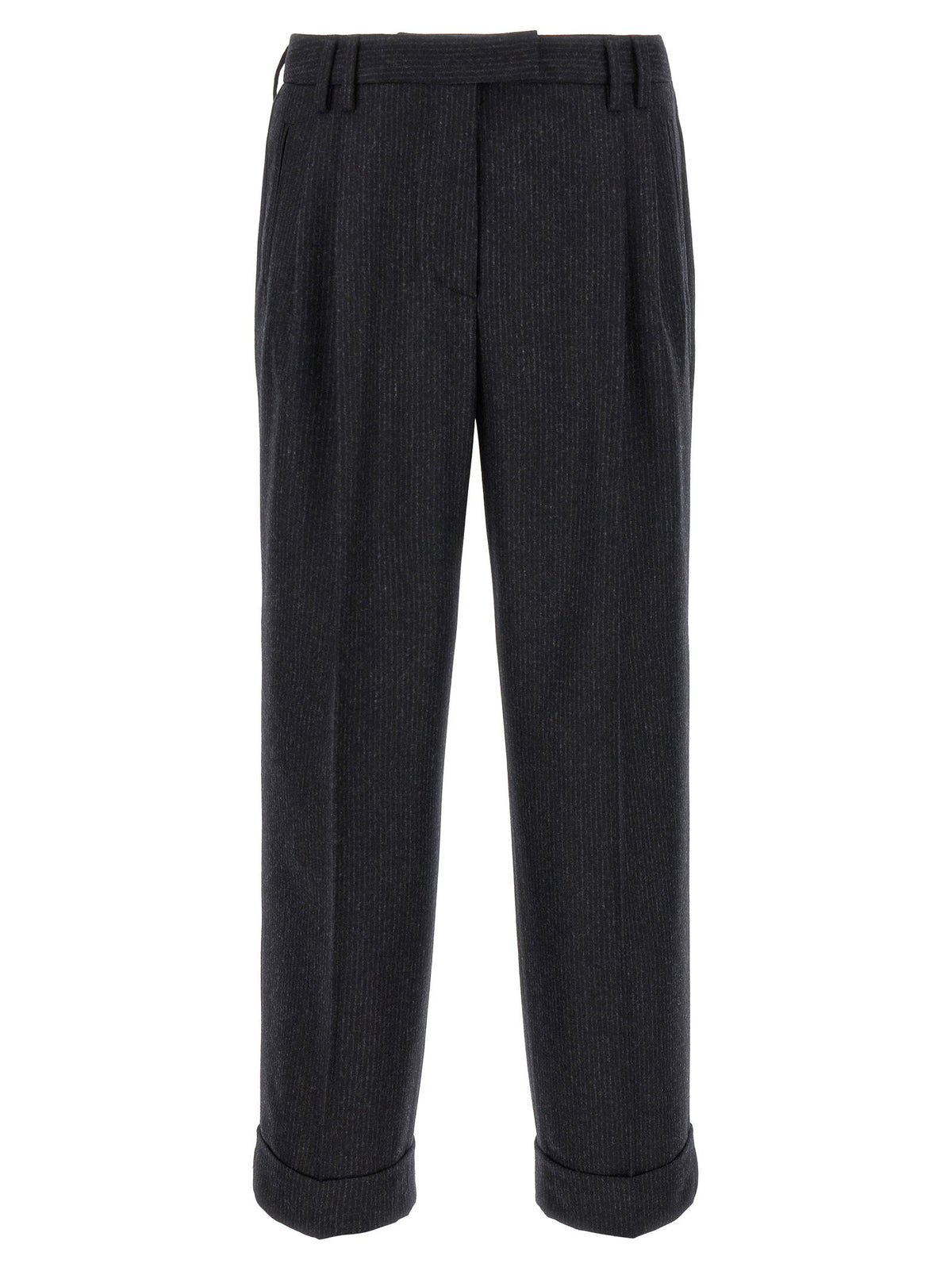 Alberto Biani Albertino Pants-Trousers-[Adult]-[Female]-46 IT-Gray-2022 Online Blue Zone Planet