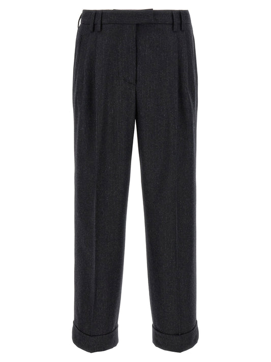 Alberto Biani Albertino Pants-Trousers-[Adult]-[Female]-46 IT-Gray-2022 Online Blue Zone Planet