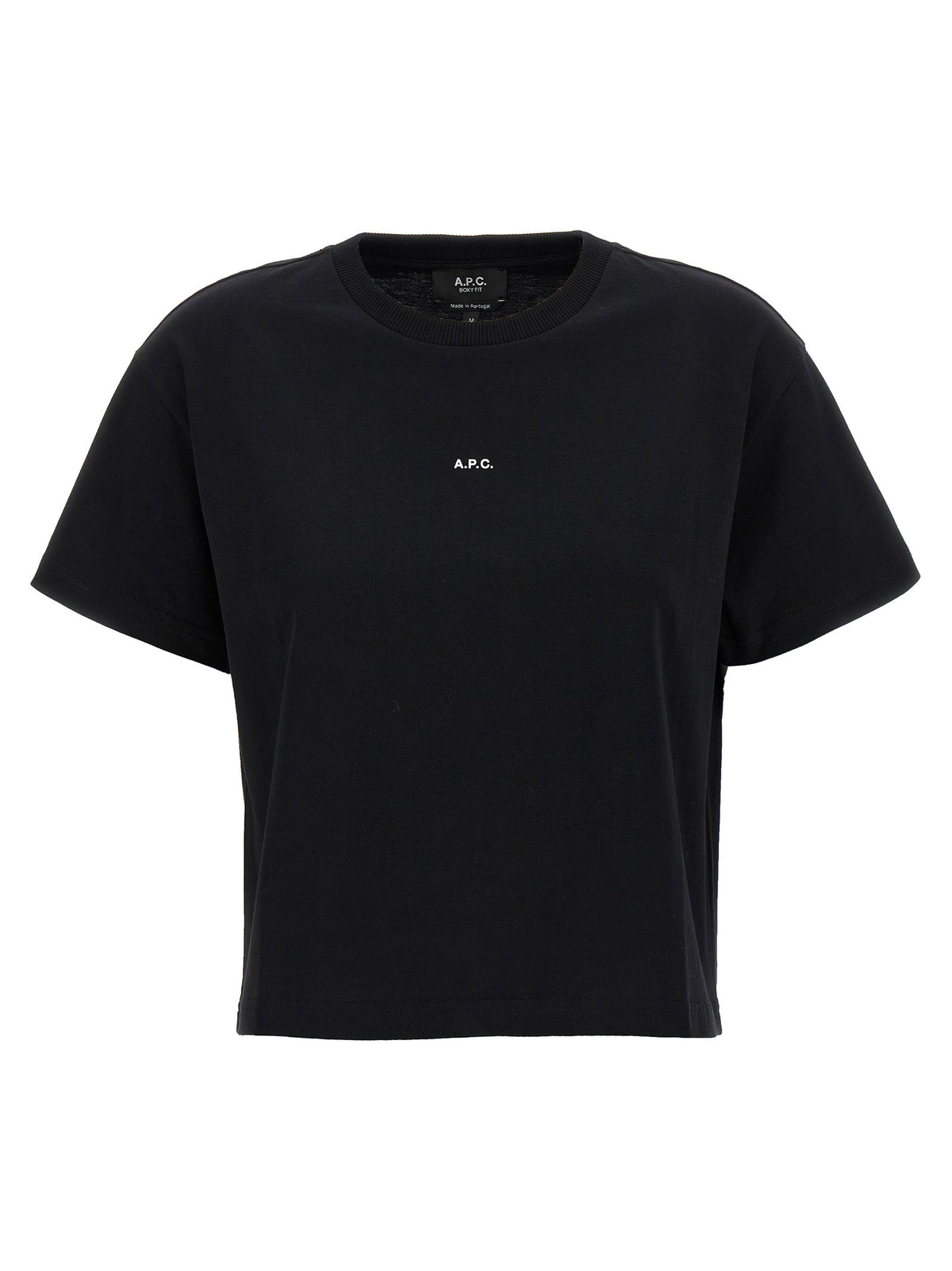 A.p.c. Boxy Micro Logo T-shirt-Topwear-[Adult]-[Female]-M-White/black-2022 Online Blue Zone Planet
