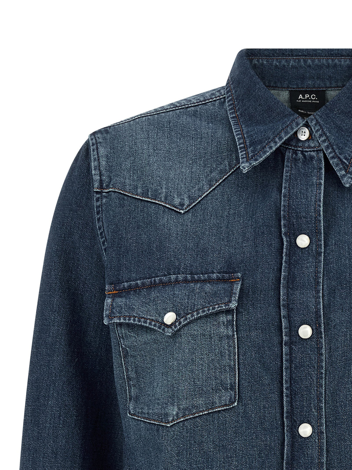 A.p.c. Western Shirt-Shirts-[Adult]-[Female]-2022 Online Blue Zone Planet