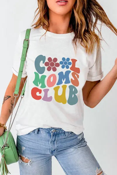 COOL MOMS CLUB Round Neck Short Sleeve T-Shirt BLUE ZONE PLANET